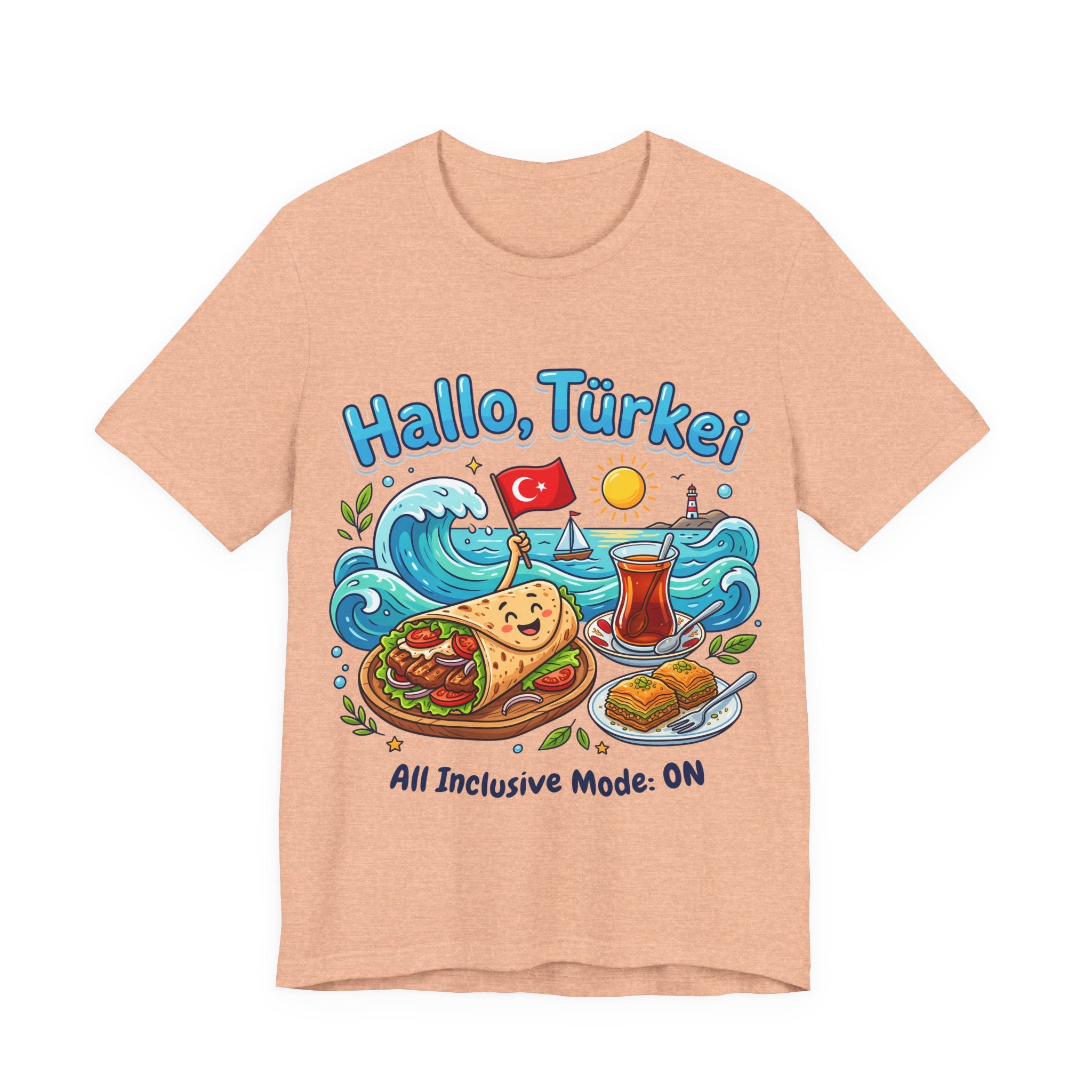 Turkey Travel T‑Shirt — "Hallo, Türkei! All Inclusive Mode ON"