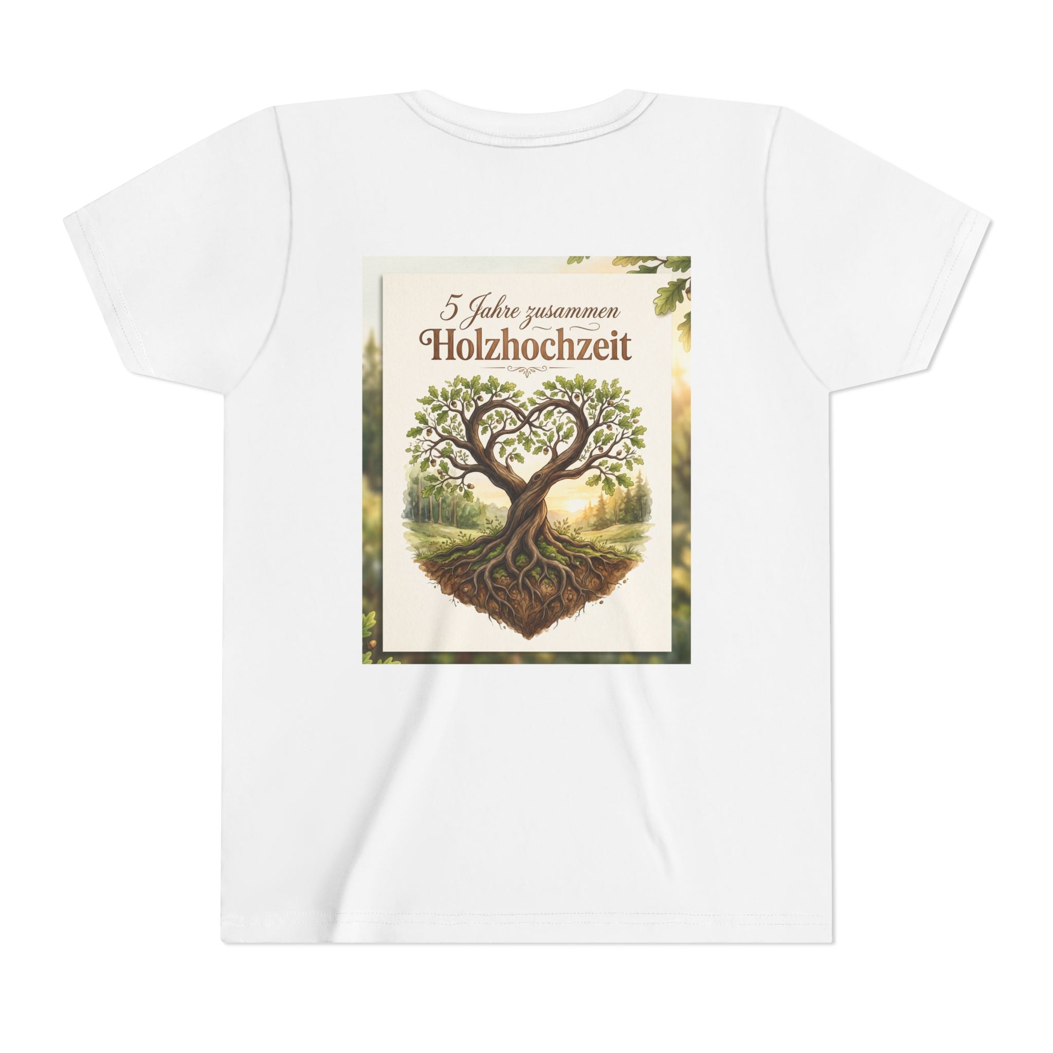 Youth Tee — '5 Jahre zusammen Holzhochzeit' Tree Anniversary Shirt (5th Wedding Anniversary)