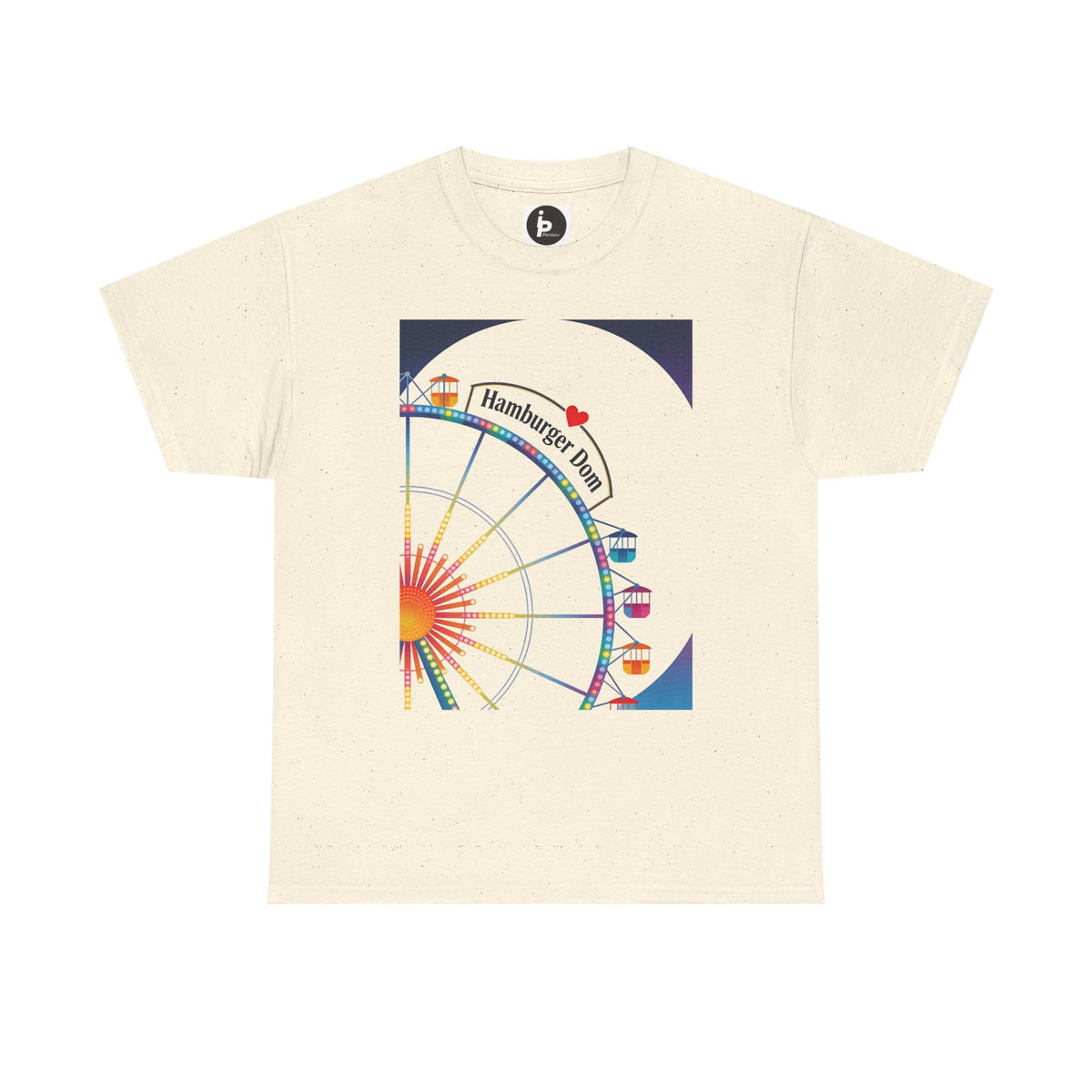 Riesenrad-T-Shirt Grafik mit dem Fahrgeschäft "Hamburger Dom"