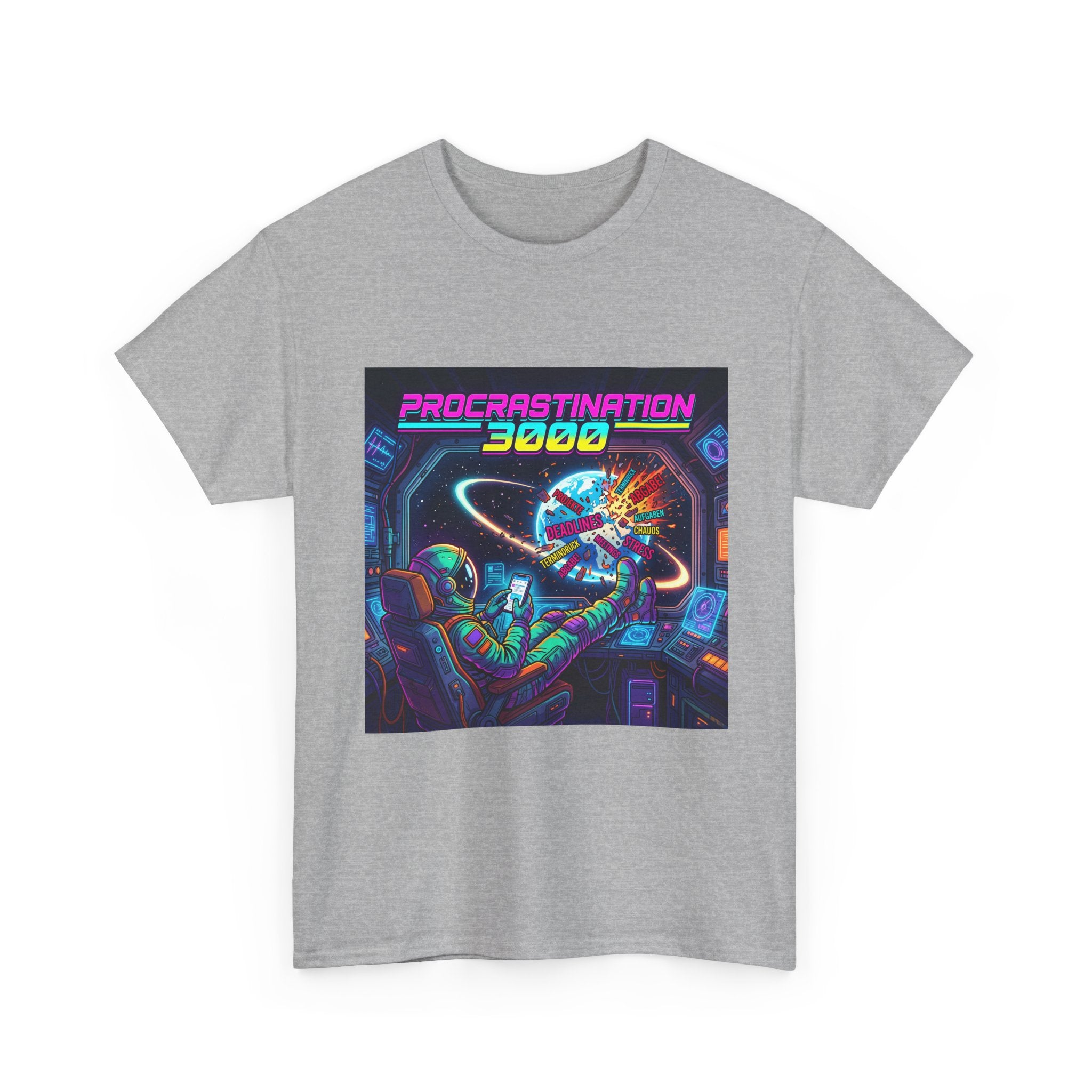 T-Shirt — "Procrastination 3000" Retro Futuristic Space Tee