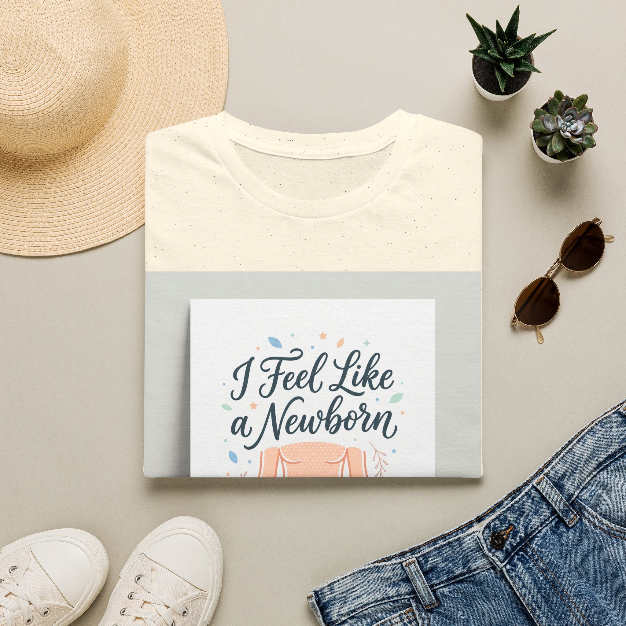 T-Shirt — “I Feel Like a Newborn” Maternity/Baby Announcement Tee