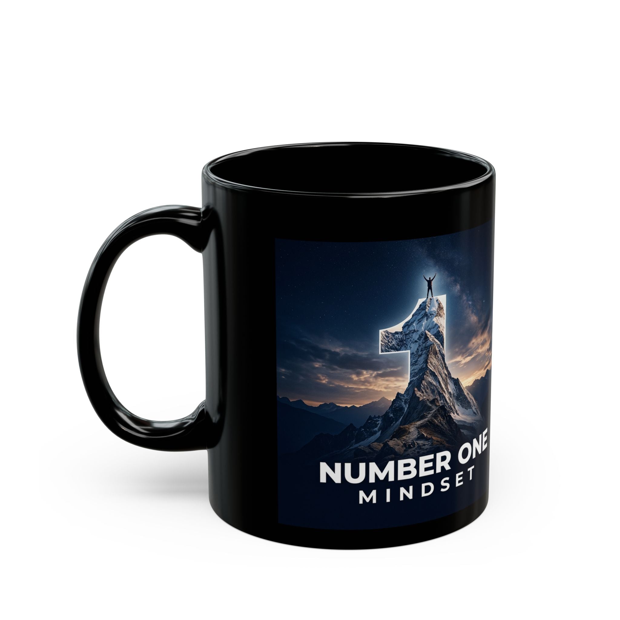 Number One Mindset Mug — Motivational Black Coffee Cup (11oz, 15oz)