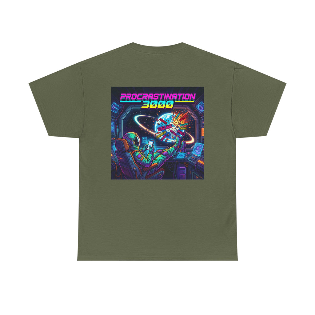 T-Shirt — "Procrastination 3000" Retro Futuristic Space Tee