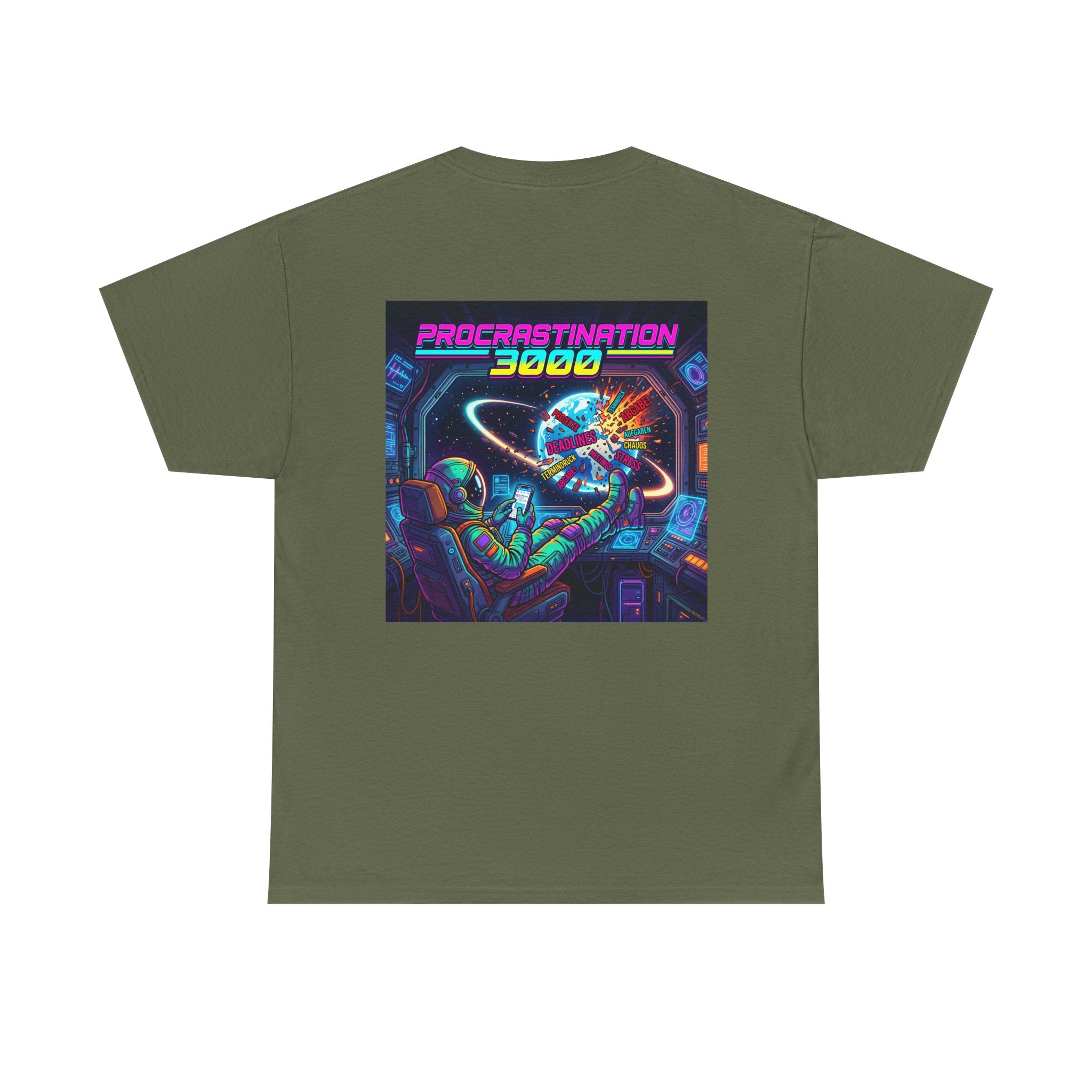 T-Shirt — "Procrastination 3000" Retro Futuristic Space Tee