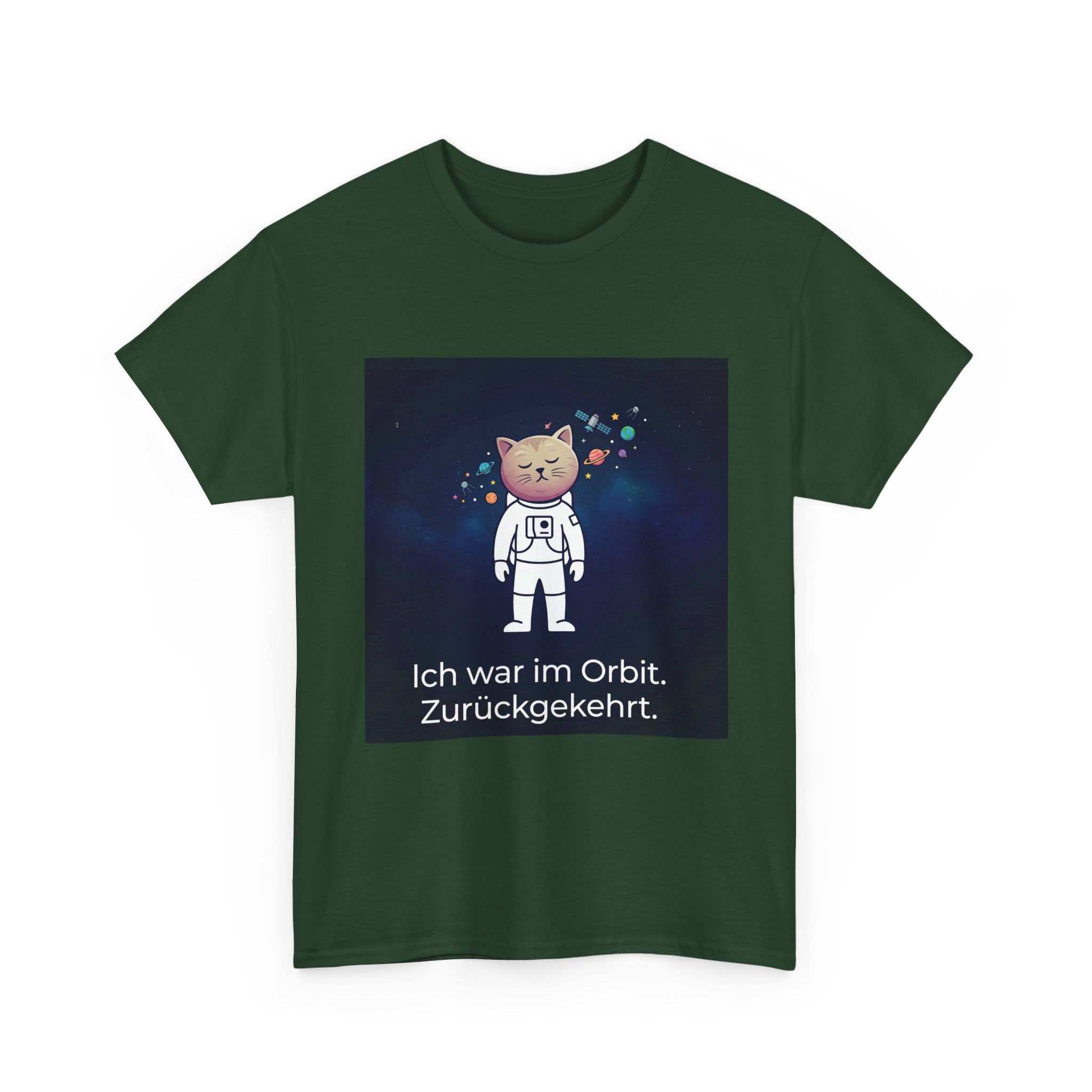 Astronaut Cat T-Shirt — "Ich war im Orbit. Zurückgekehrt." German Space Cat Tee