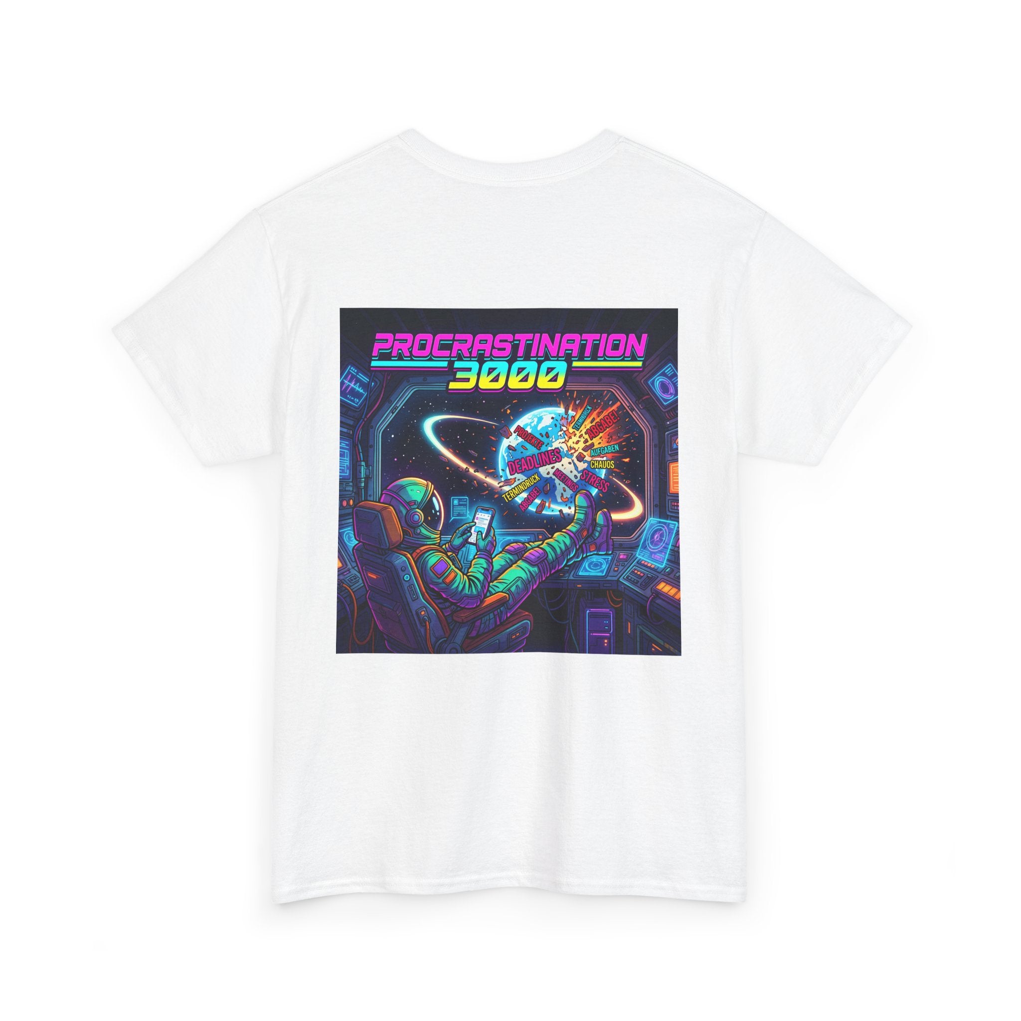 T-Shirt — "Procrastination 3000" Retro Futuristic Space Tee