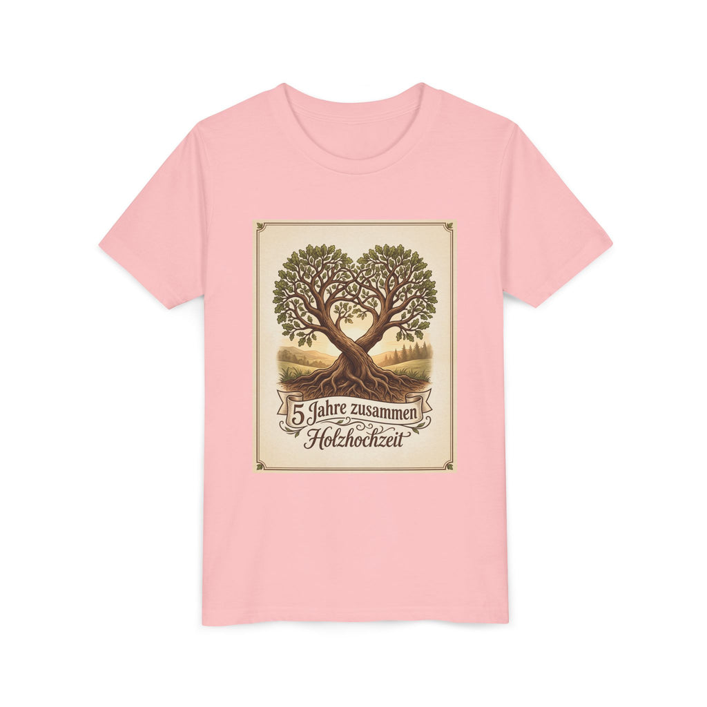 Youth Tee — '5 Jahre zusammen Holzhochzeit' Tree Anniversary Shirt (5th Wedding Anniversary)