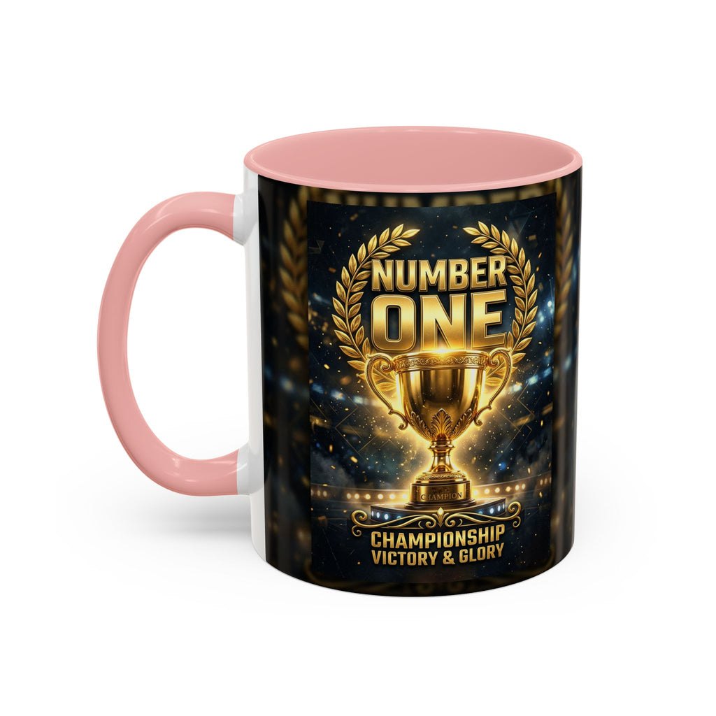 Number One Trophy Coffee Mug — Championship Victory & Glory Accent Mug