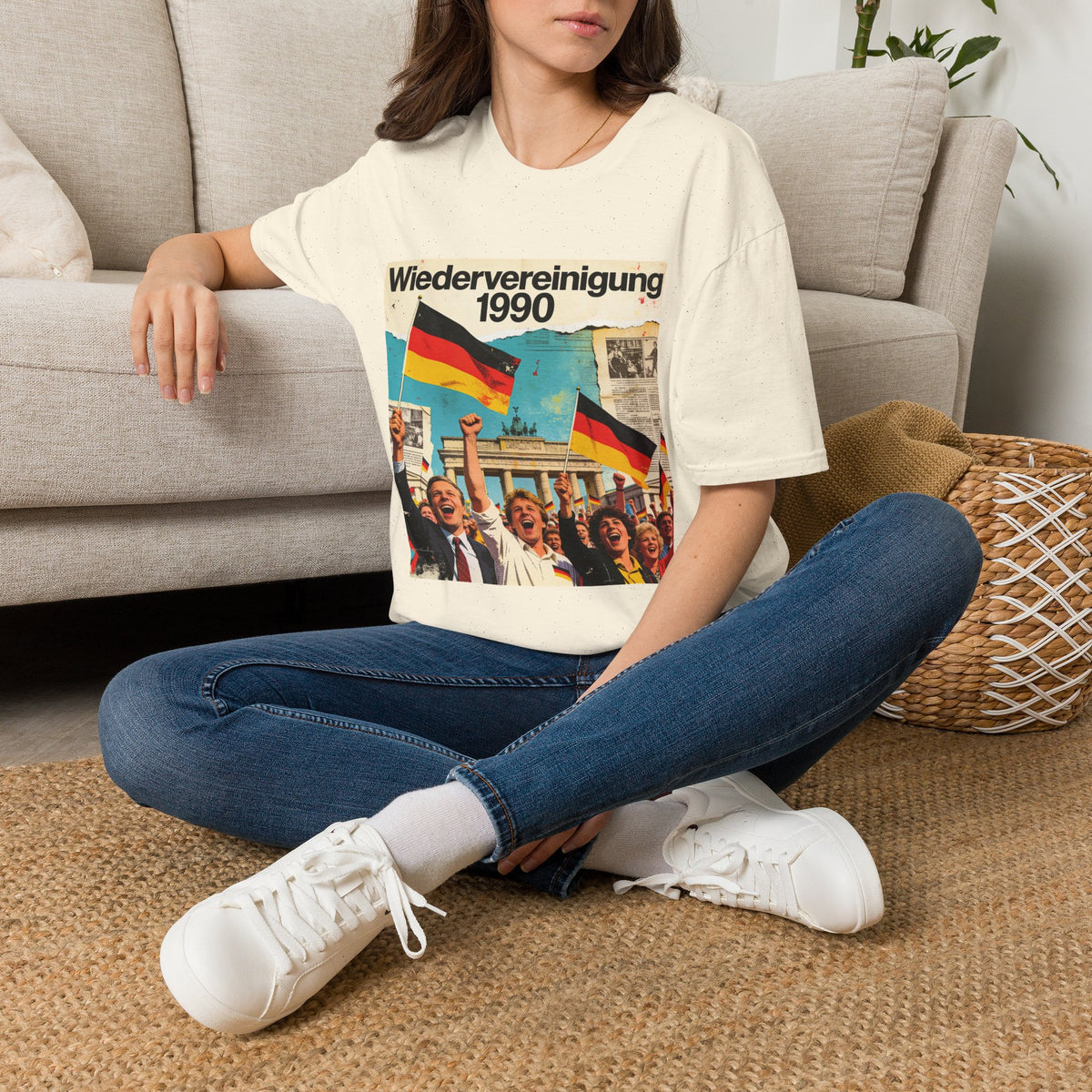 Wiedervereinigung 1990 - Deutsche Wiedervereinigung Retro Flagge T-Shirt