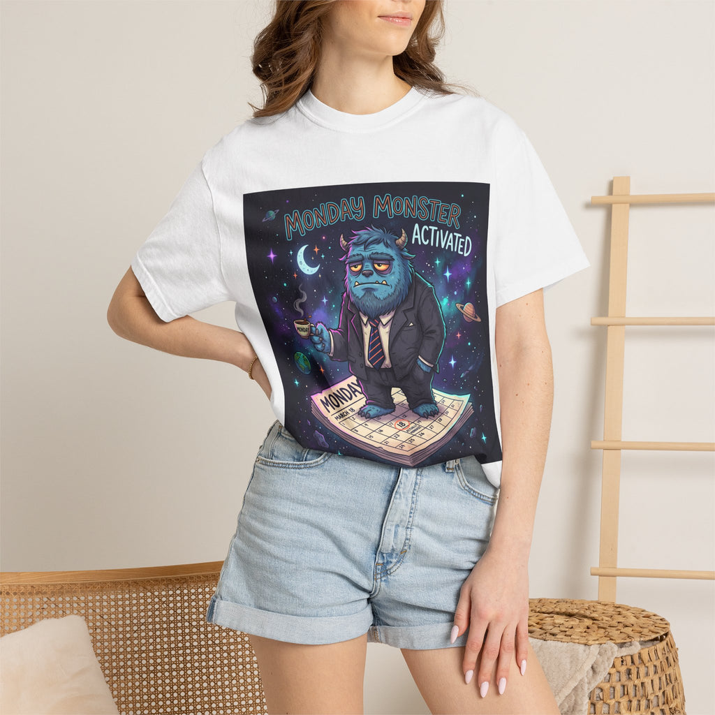 Monday Monster Activated T-shirt | Cute Monster DJ Monday Design
