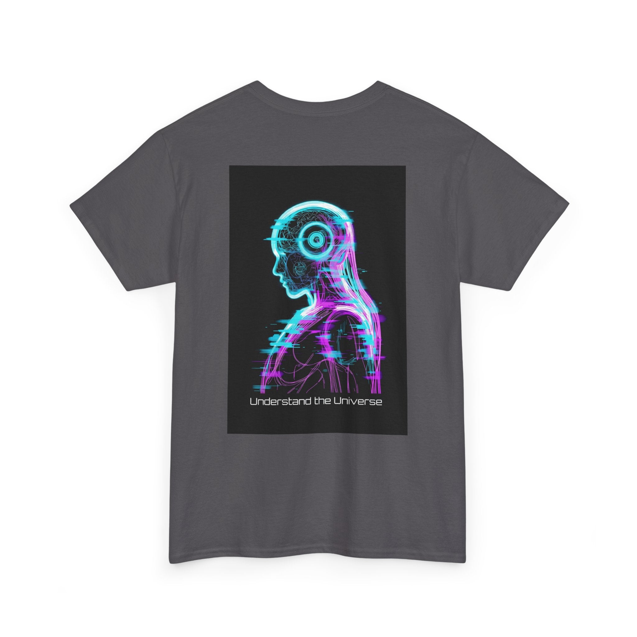 Cyberpunk Android Tee — "I Understand the Universe" Neon Robot Graphic T-Shirt