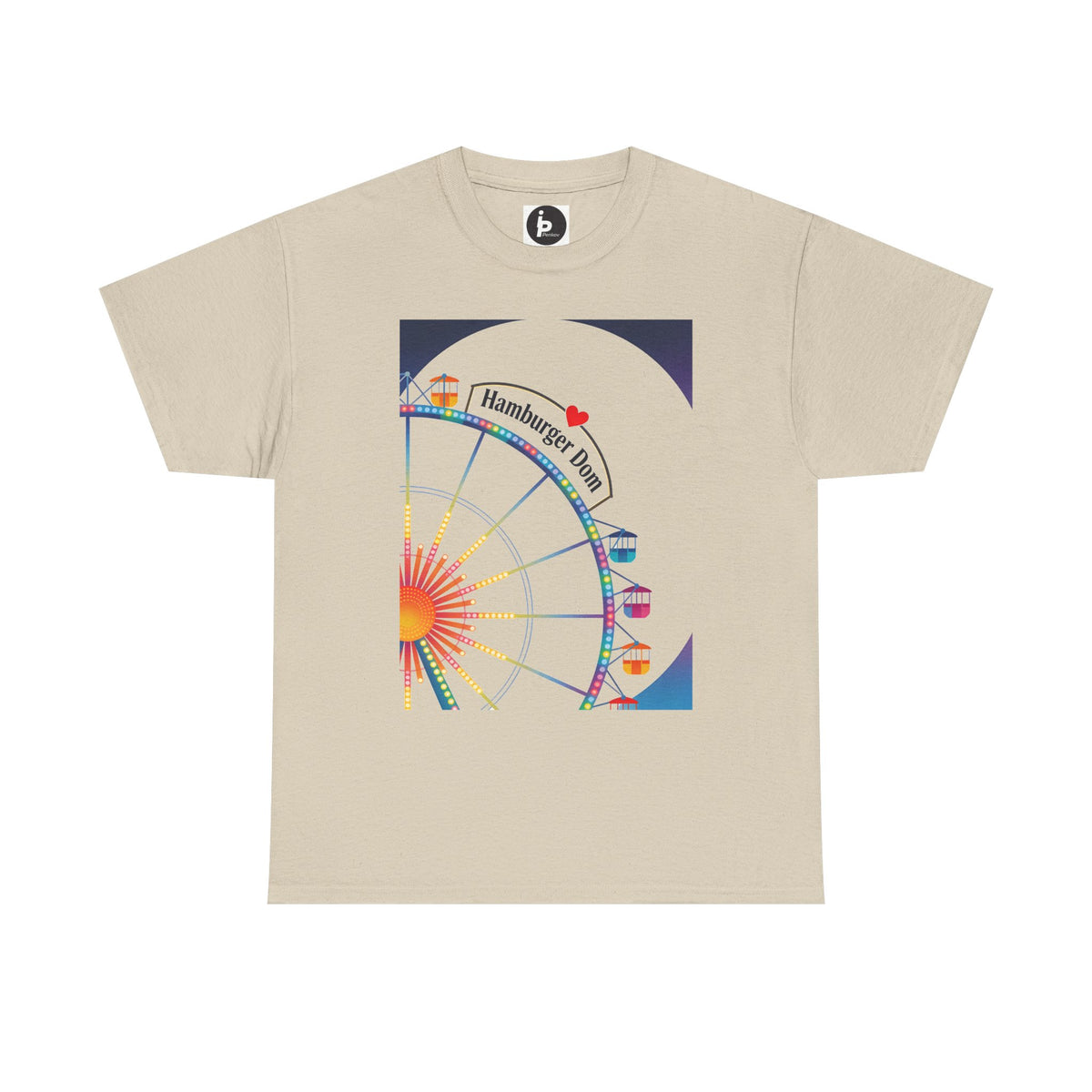 Riesenrad-T-Shirt Grafik mit dem Fahrgeschäft "Hamburger Dom"