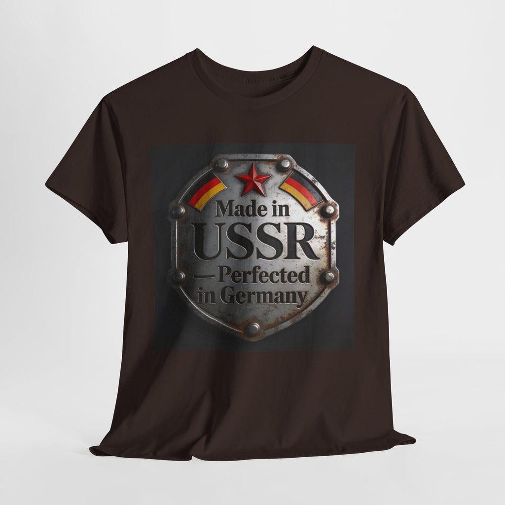 T-Shirt — "Made in USSR, Perfected in Germany" Vintage Emblem Tee