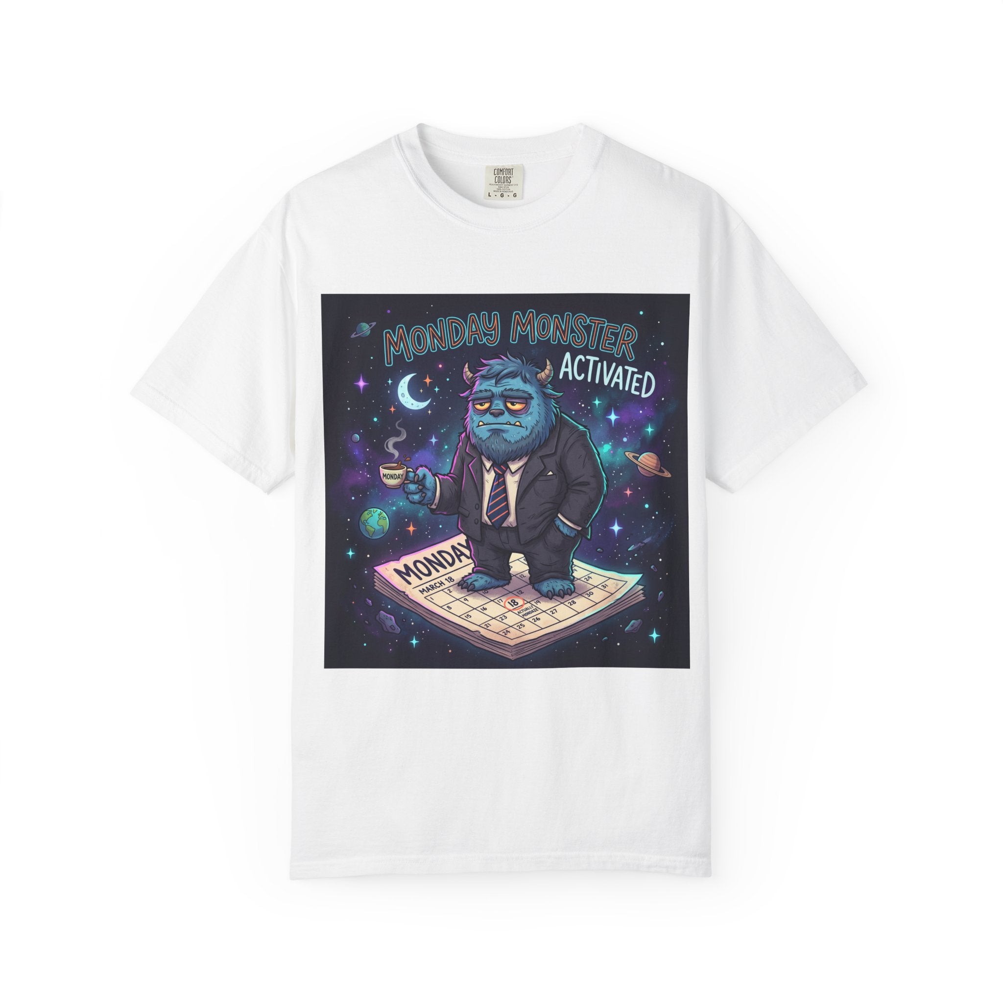 Monday Monster Activated T-shirt | Cute Monster DJ Monday Design