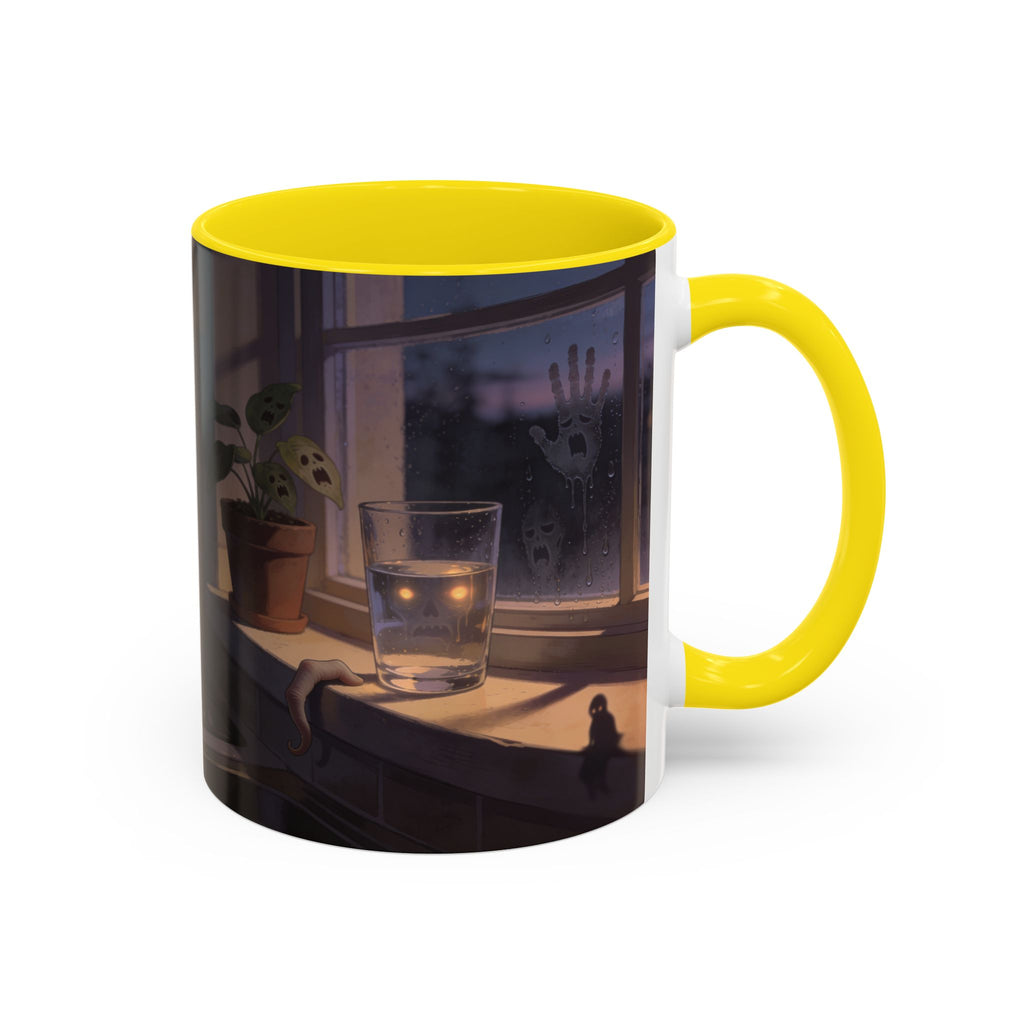 Spooky Window Handprints Mug – Halloween Ceramic Coffee Cup