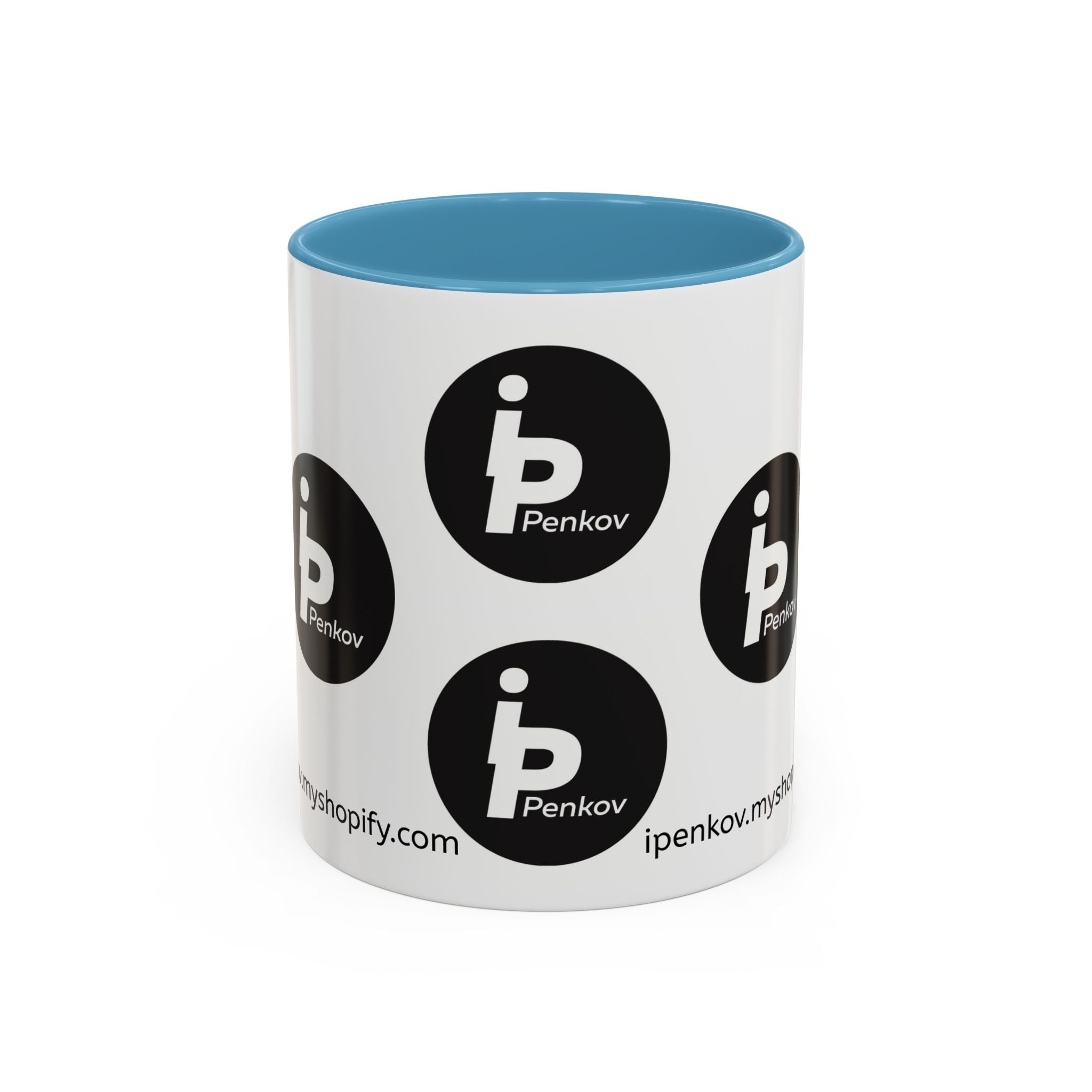 Kaffeetasse mit Logo-Muster-Akzent – IPenkov-Keramiktasse (11/15 oz)