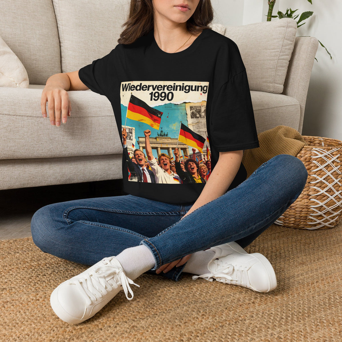 Wiedervereinigung 1990 - Deutsche Wiedervereinigung Retro Flagge T-Shirt