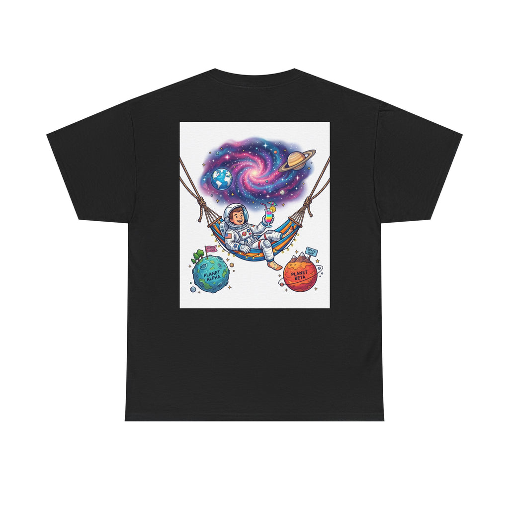 Astronaut Relaxing Tee — Cosmic Hammock Space Shirt