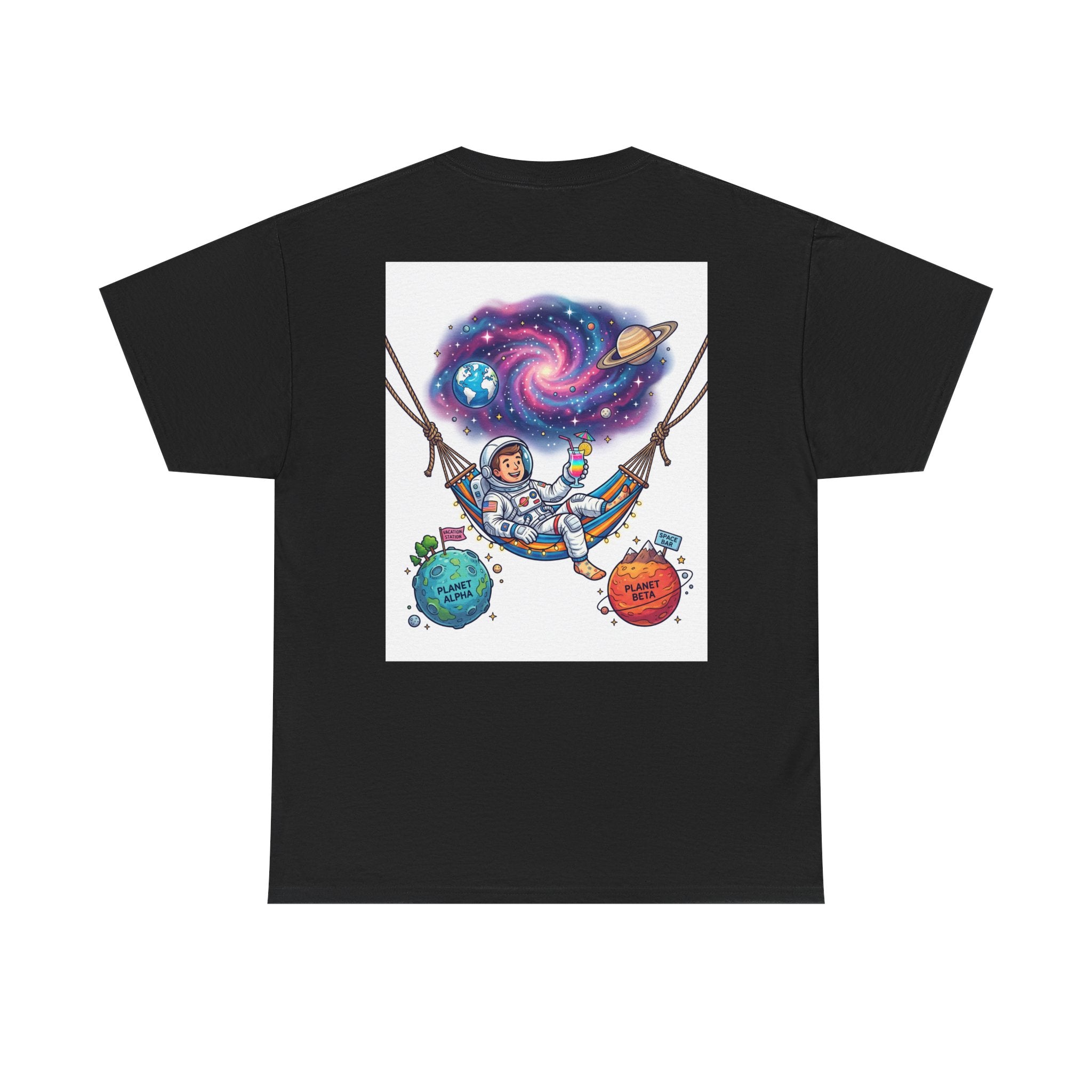 Astronaut Relaxing Tee — Cosmic Hammock Space Shirt