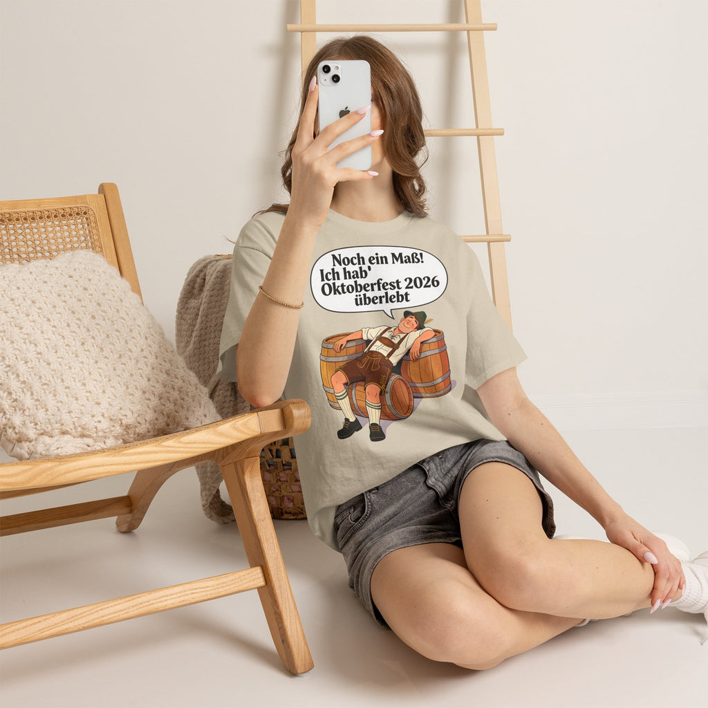 Oktoberfest 2026 T-Shirt – „Noch ein Maß! Ich hab' Oktoberfest 2026 überlebt“ Beer-Festival-Shirt