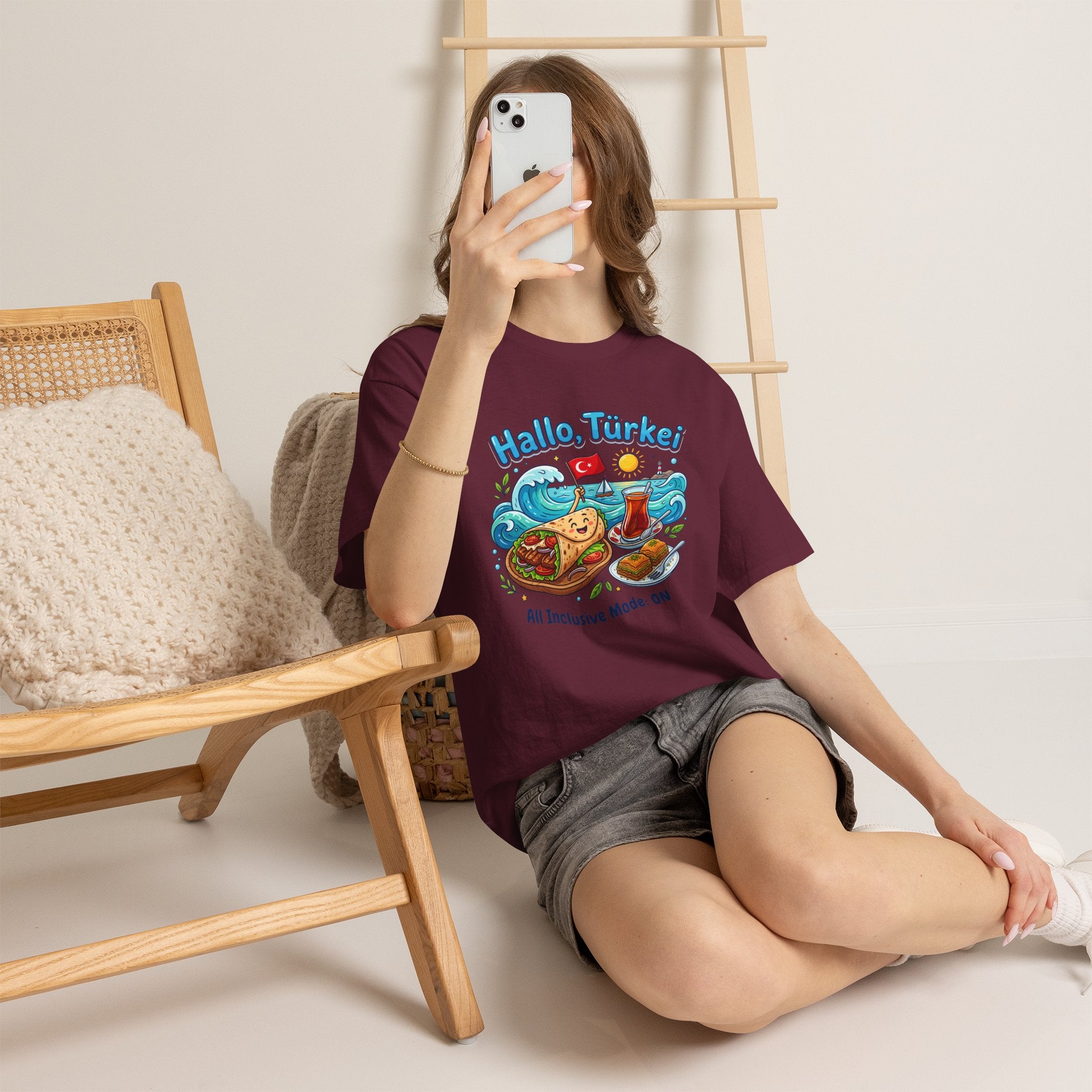 Hallo Türkiye! Turkish Food & Vacation Graphic Tee — "All Inclusive Mode: ON"