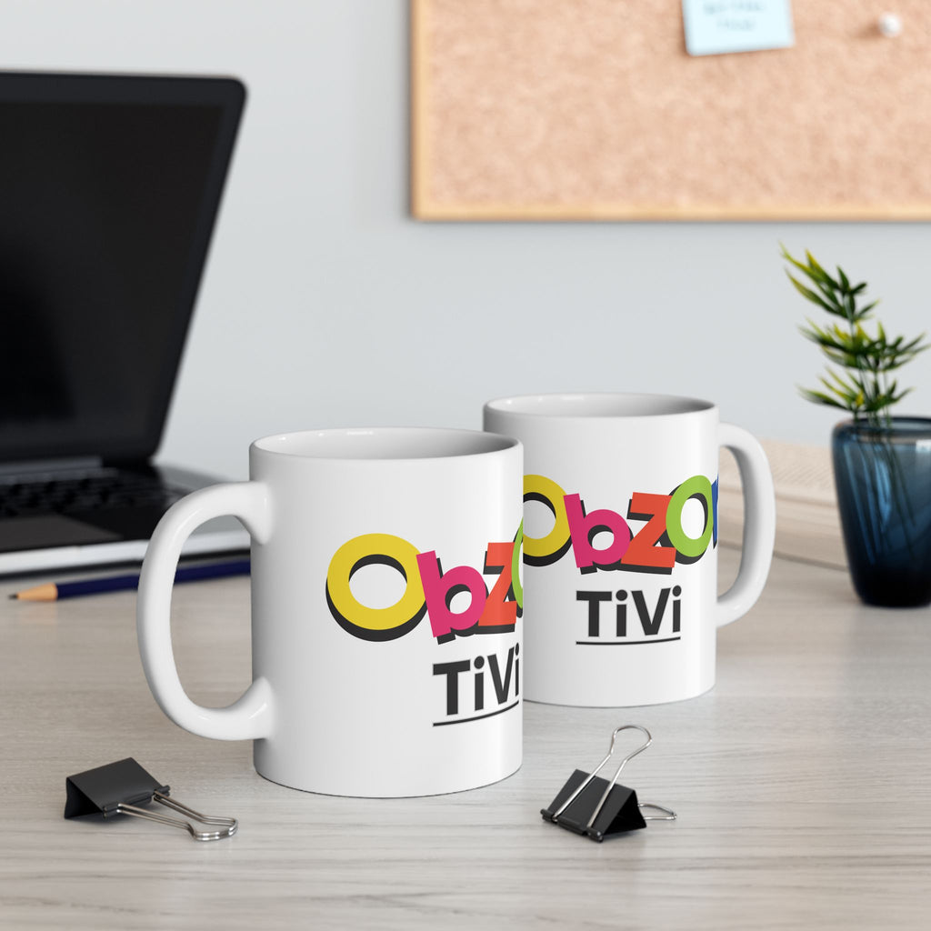 Colorful Obesity Awareness Ceramic Mug with the Obzor TiVi Logo  — 11oz & 15oz