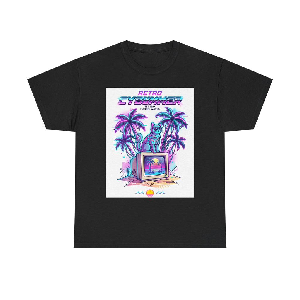 Retro Cyberwave Tee — Vaporwave Palm Trees & Vintage Computer Graphic