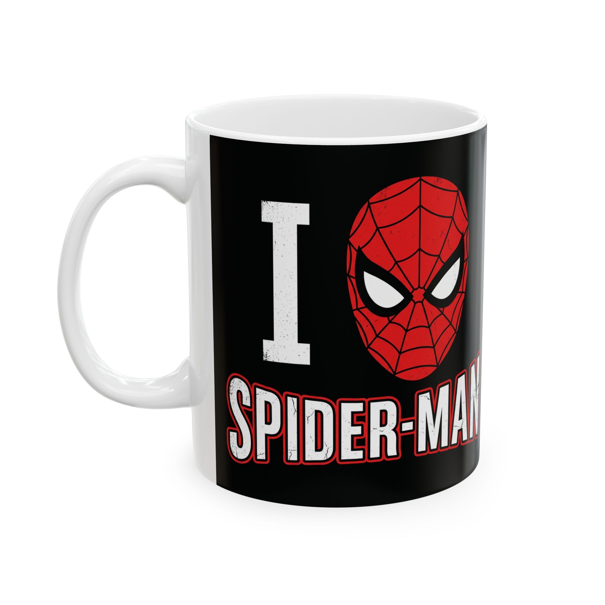 I Love Spider-Man Ceramic Mug (11oz/15oz) — Comic Superhero Coffee Cup