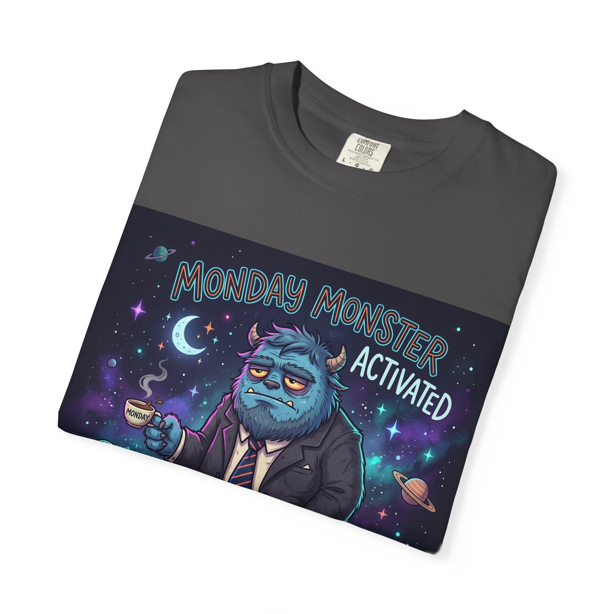 Monday Monster Activated T-shirt | Cute Monster DJ Monday Design