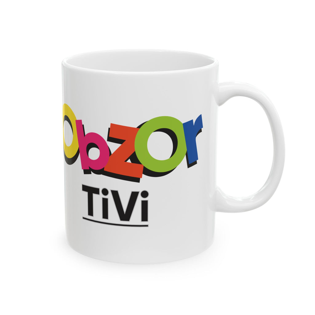 Colorful Obesity Awareness Ceramic Mug with the Obzor TiVi Logo  — 11oz & 15oz