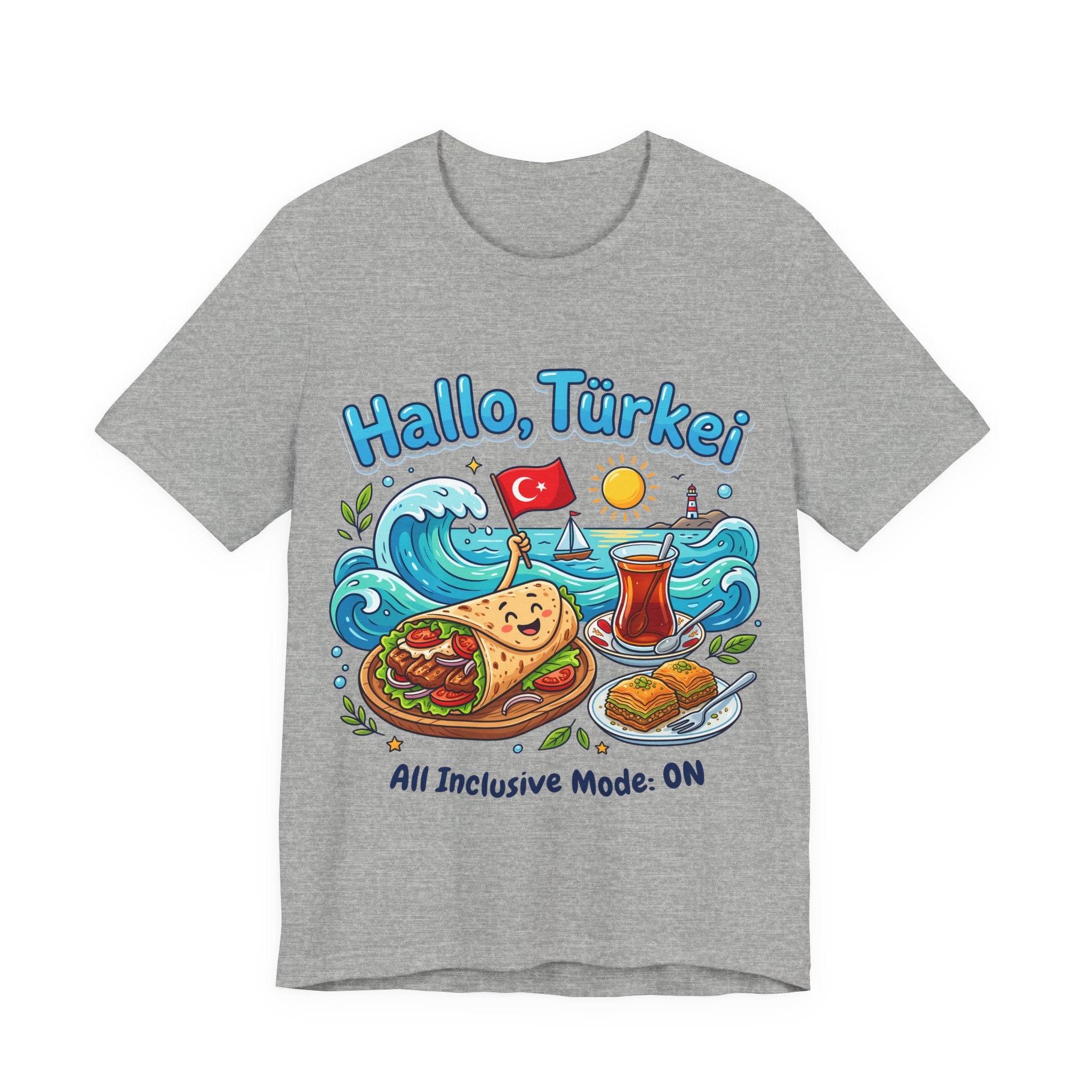 Turkey Travel T‑Shirt — "Hallo, Türkei! All Inclusive Mode ON"
