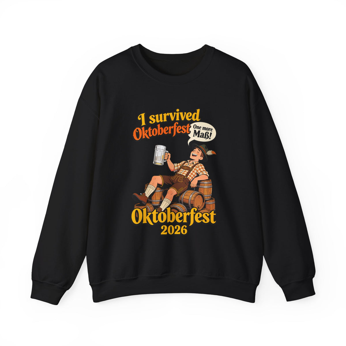 Oktoberfest 2026 Sweatshirt – "I Survived Oktoberfest" Vintage Beer Crewneck