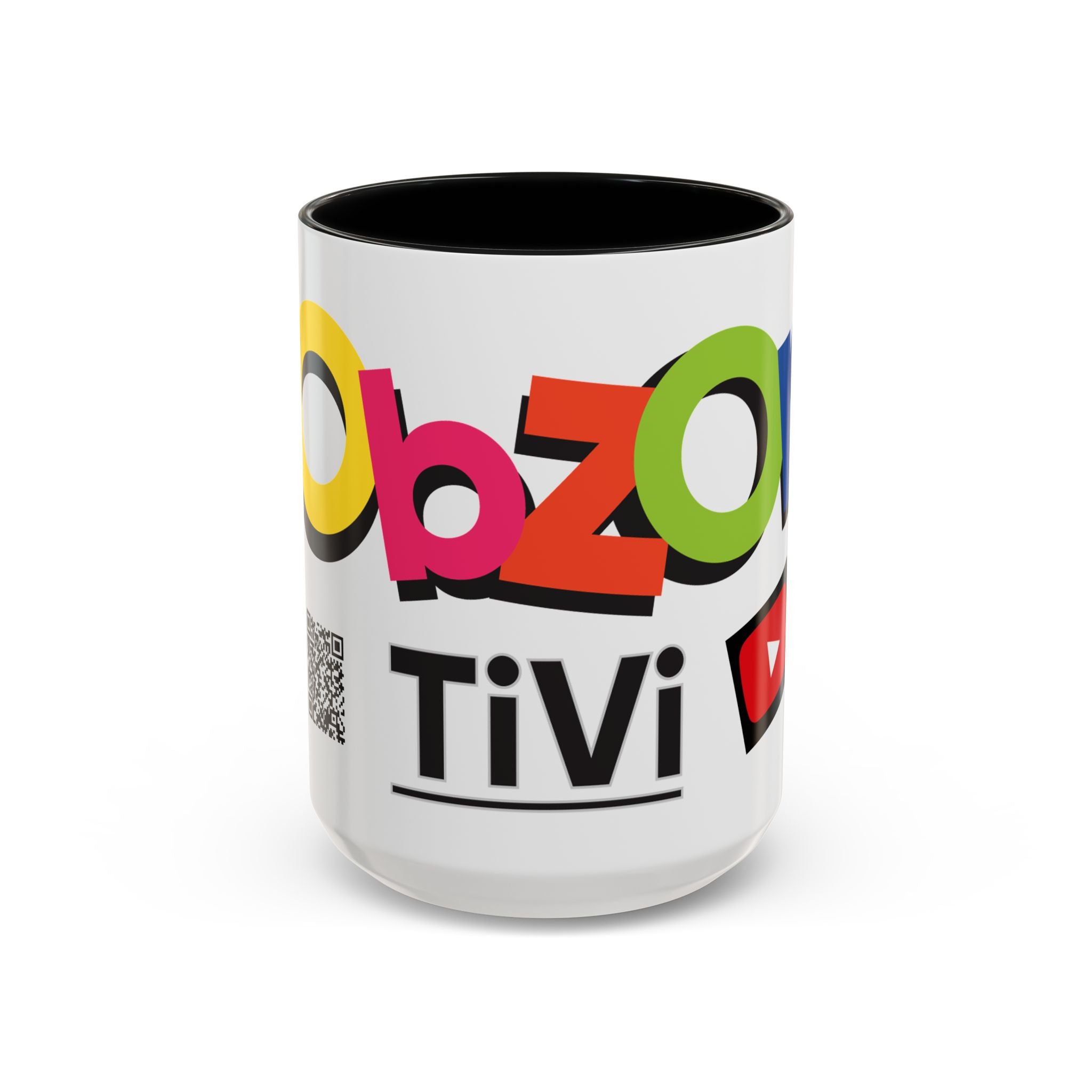 Accent Coffee Mug Obzor TiVi — Colorful YouTube Creator Logo Design (11/15 oz)