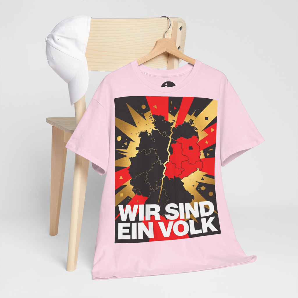 T-Shirt „WIR SIND EIN VOLK“ - Erinnerung, Retro‑Poster‑Style