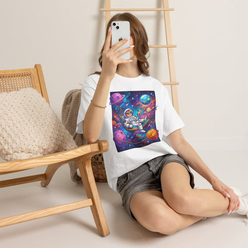 Astronaut Relaxing Tee — Cosmic Hammock Space Shirt