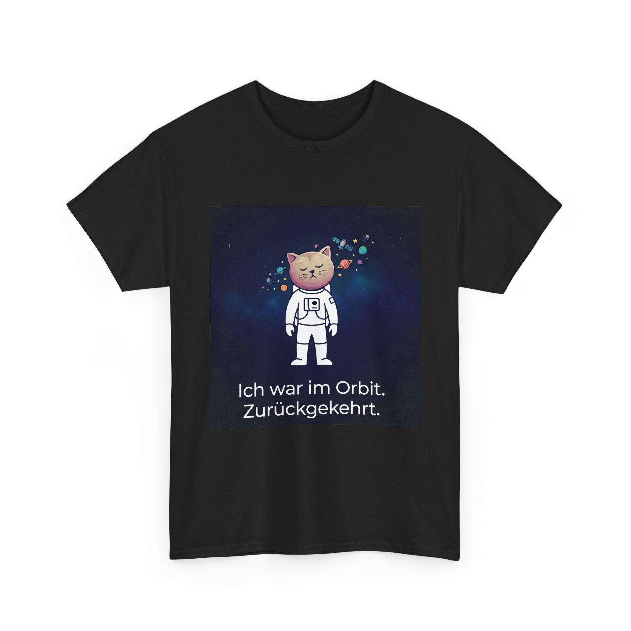 Astronaut Cat T-Shirt — "Ich war im Orbit. Zurückgekehrt." German Space Cat Tee