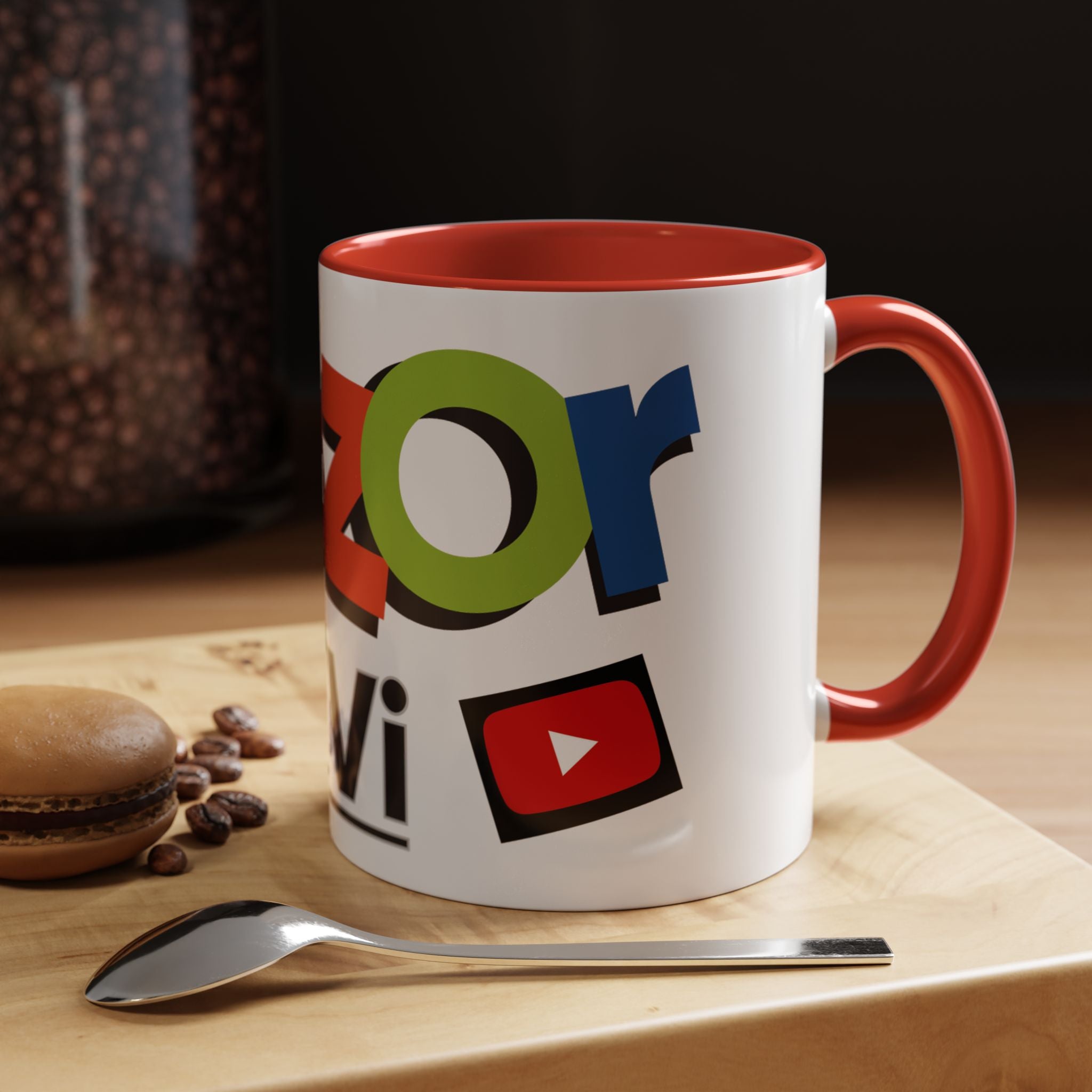 Accent Coffee Mug Obzor TiVi — Colorful YouTube Creator Logo Design (11/15 oz)