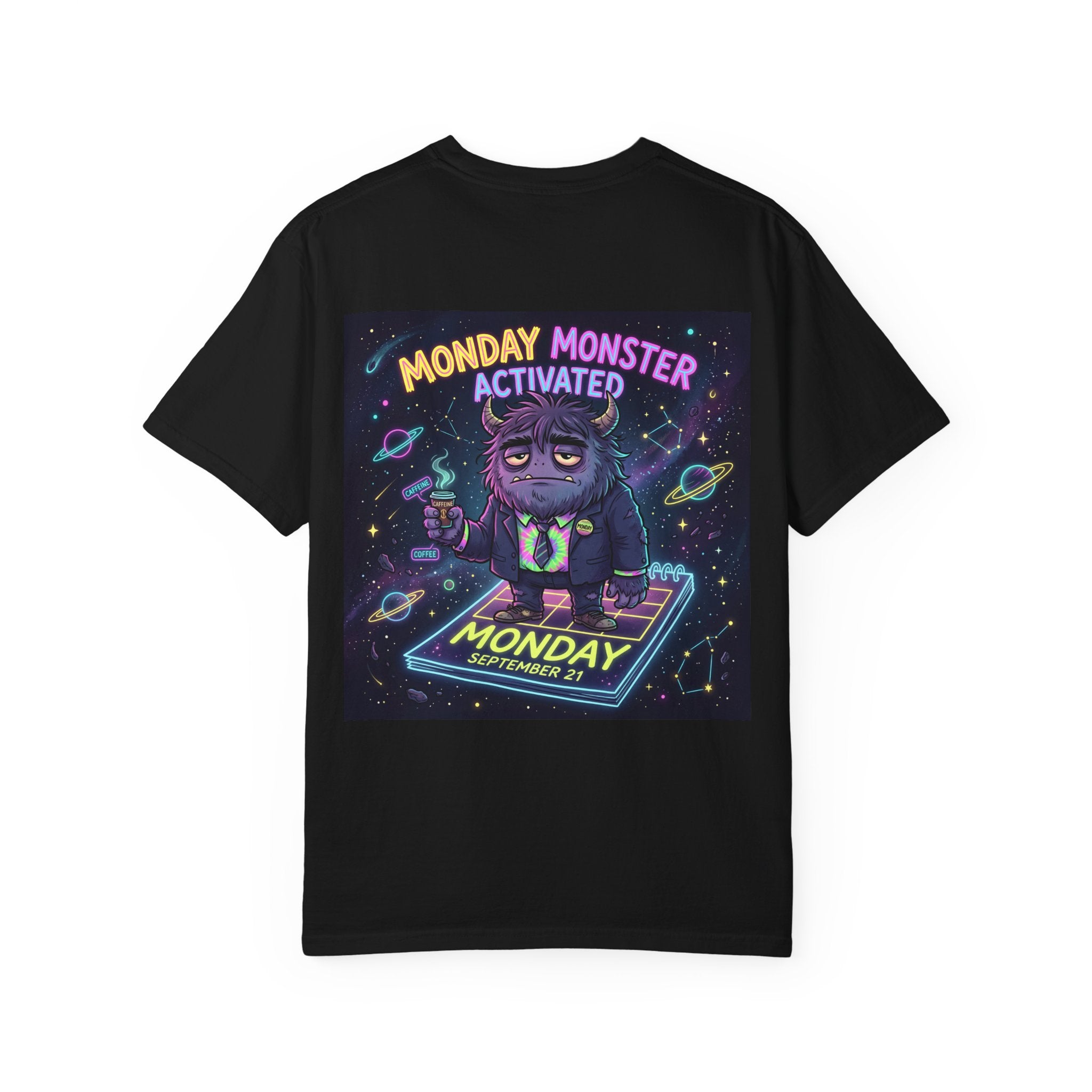 Monday Monster Activated T-shirt | Cute Monster DJ Monday Design