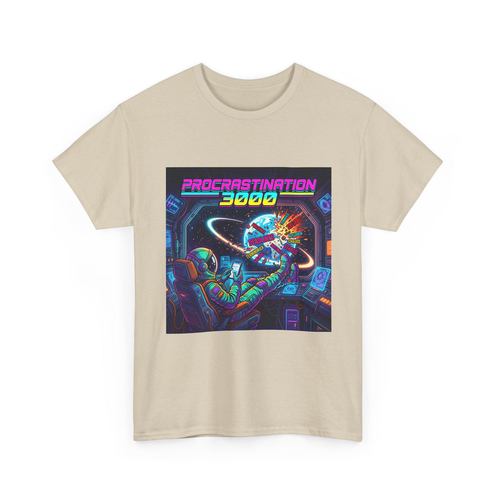 T-Shirt — "Procrastination 3000" Retro Futuristic Space Tee