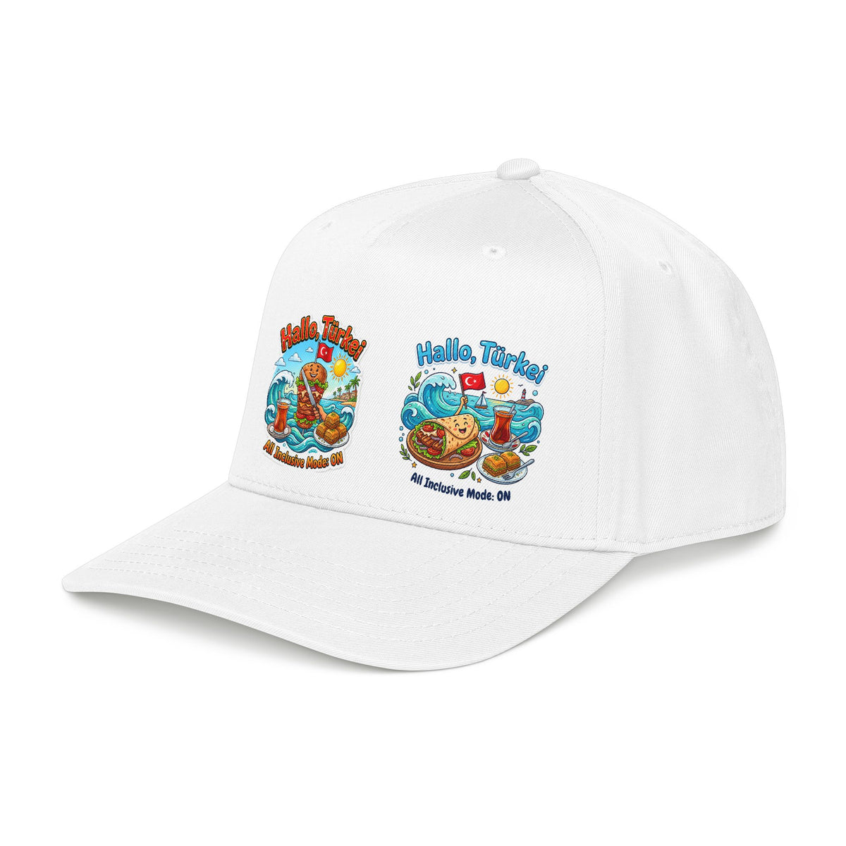 Hallo Turkey Beach Baseball Cap — Tropical Thanksgiving Vacation Vibe