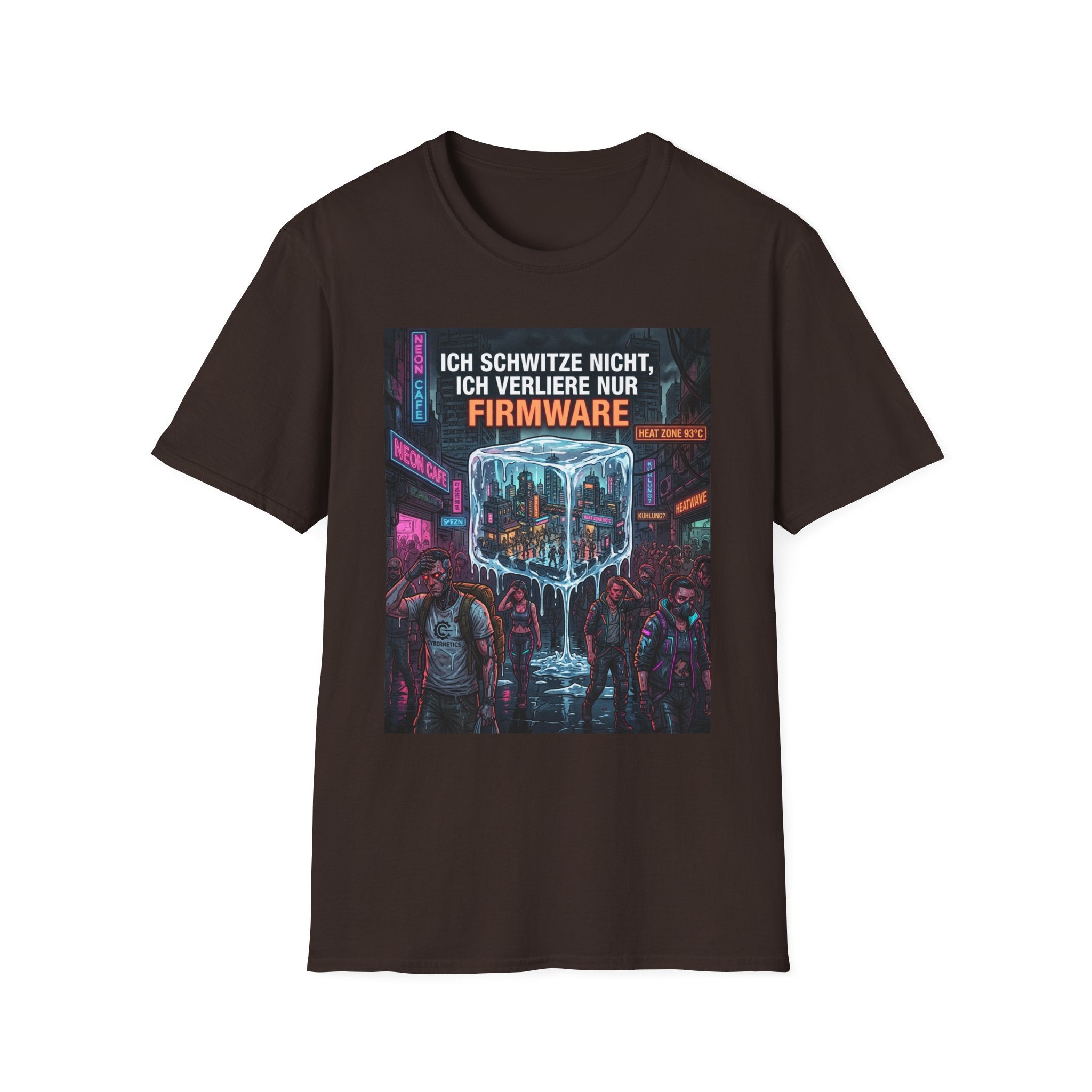 Firmware Humor T‑Shirt — "Ich schwitze nicht, ich verliere nur Firmware" Cyberpunk Tee