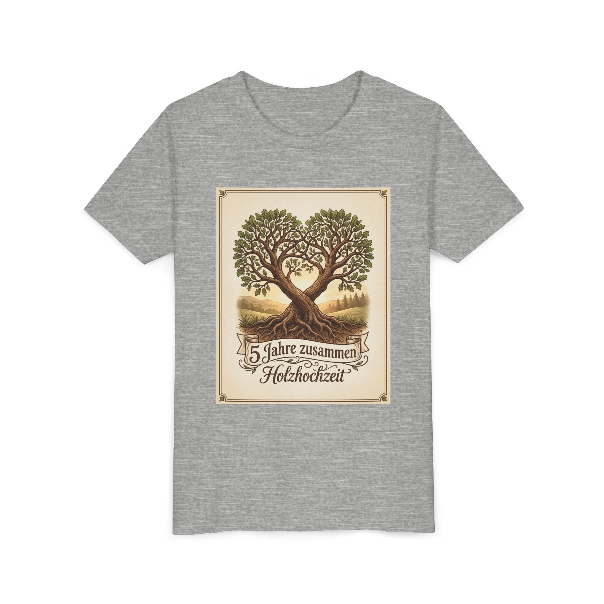 Youth Tee — '5 Jahre zusammen Holzhochzeit' Tree Anniversary Shirt (5th Wedding Anniversary)
