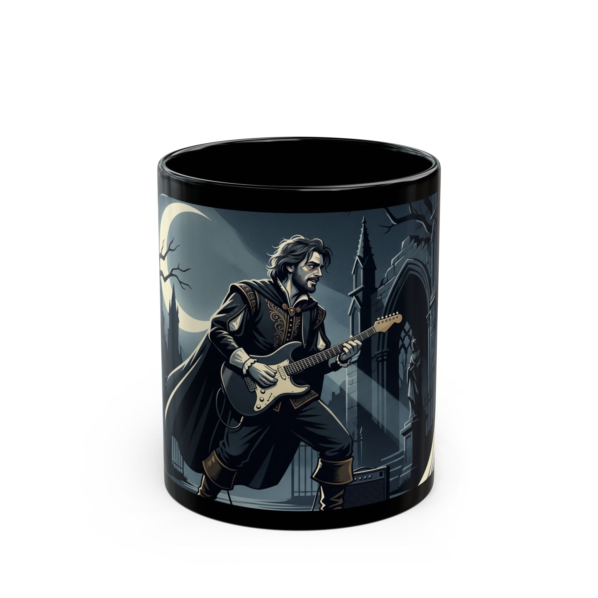 "Athos with Guitar" Mug — Dark Romantic Bride Coffee Cup (11oz/15oz)