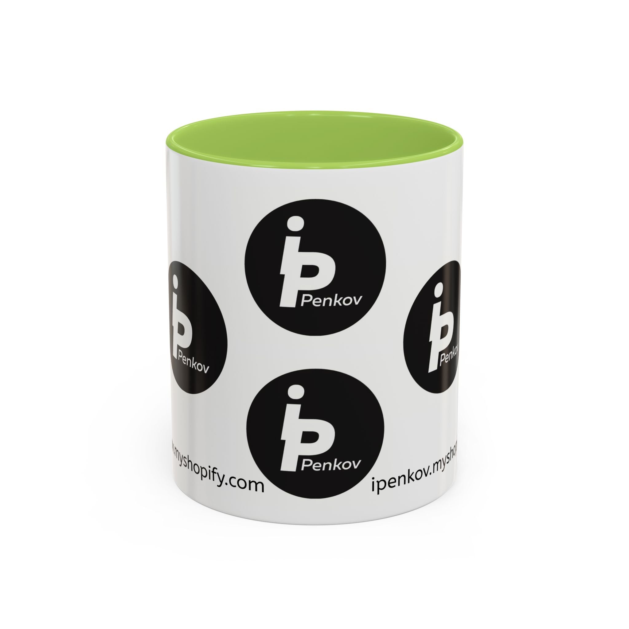 Kaffeetasse mit Logo-Muster-Akzent – IPenkov-Keramiktasse (11/15 oz)