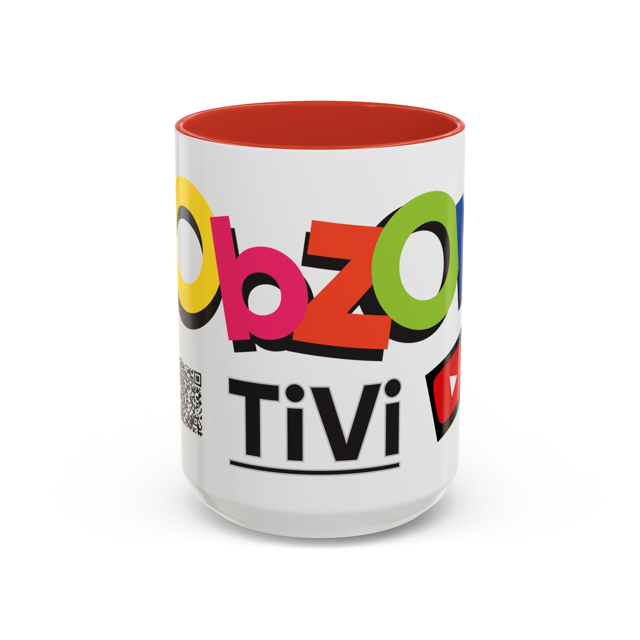 Accent Coffee Mug Obzor TiVi — Colorful YouTube Creator Logo Design (11/15 oz)