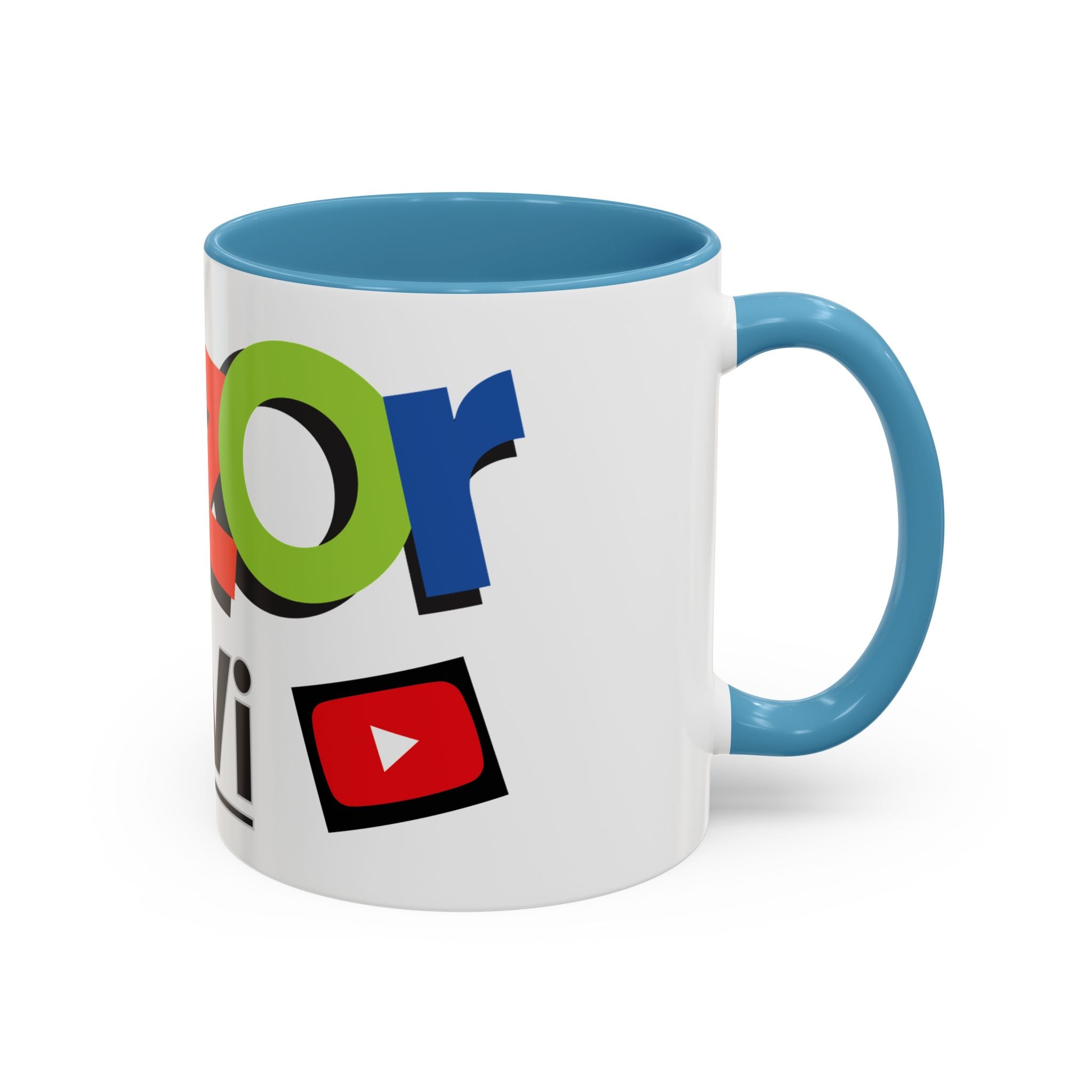 Accent Coffee Mug Obzor TiVi — Colorful YouTube Creator Logo Design (11/15 oz)