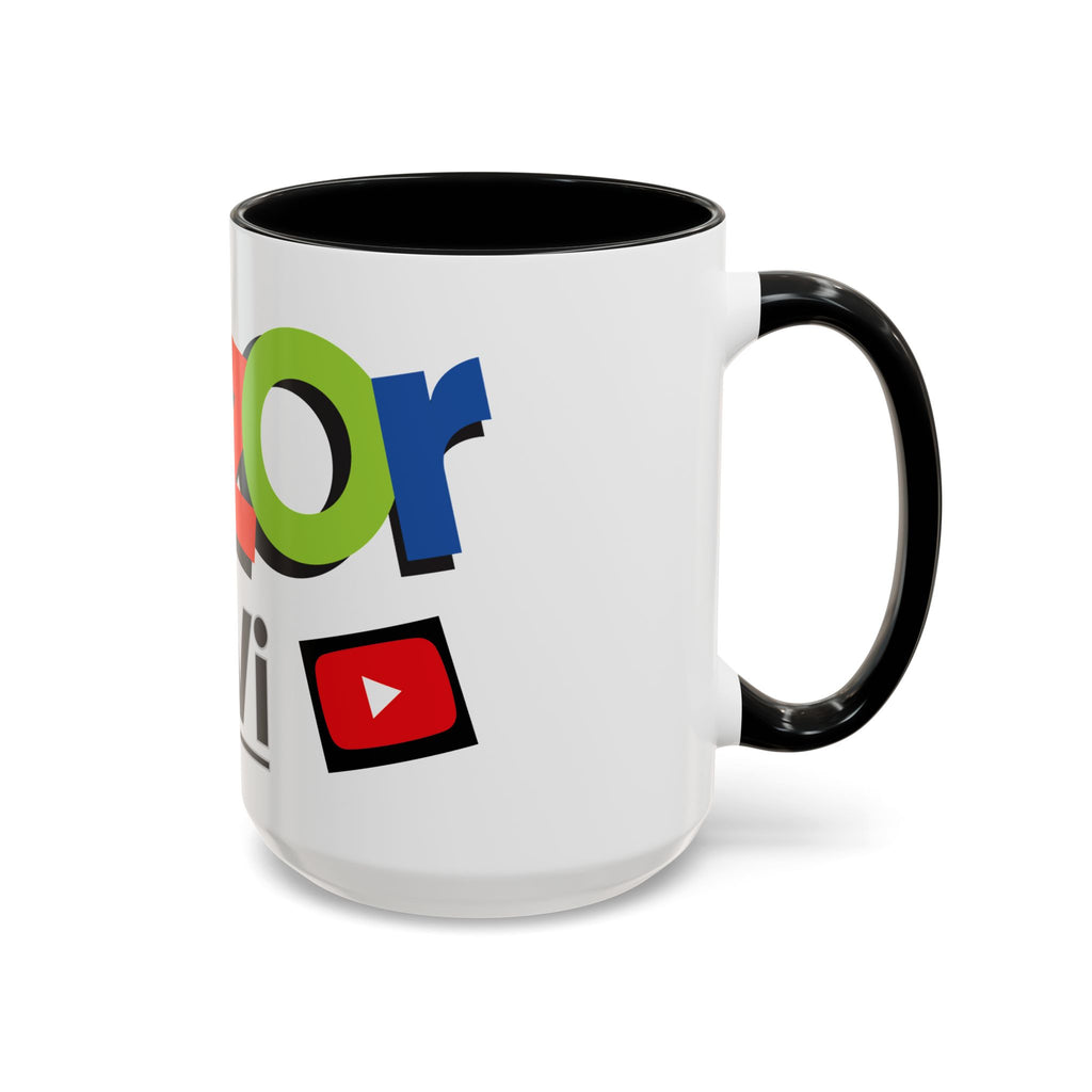 Accent Coffee Mug Obzor TiVi — Colorful YouTube Creator Logo Design (11/15 oz)
