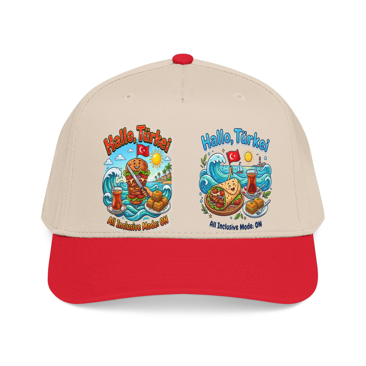 Hallo Turkey Beach Baseball Cap — Tropical Thanksgiving Vacation Vibe