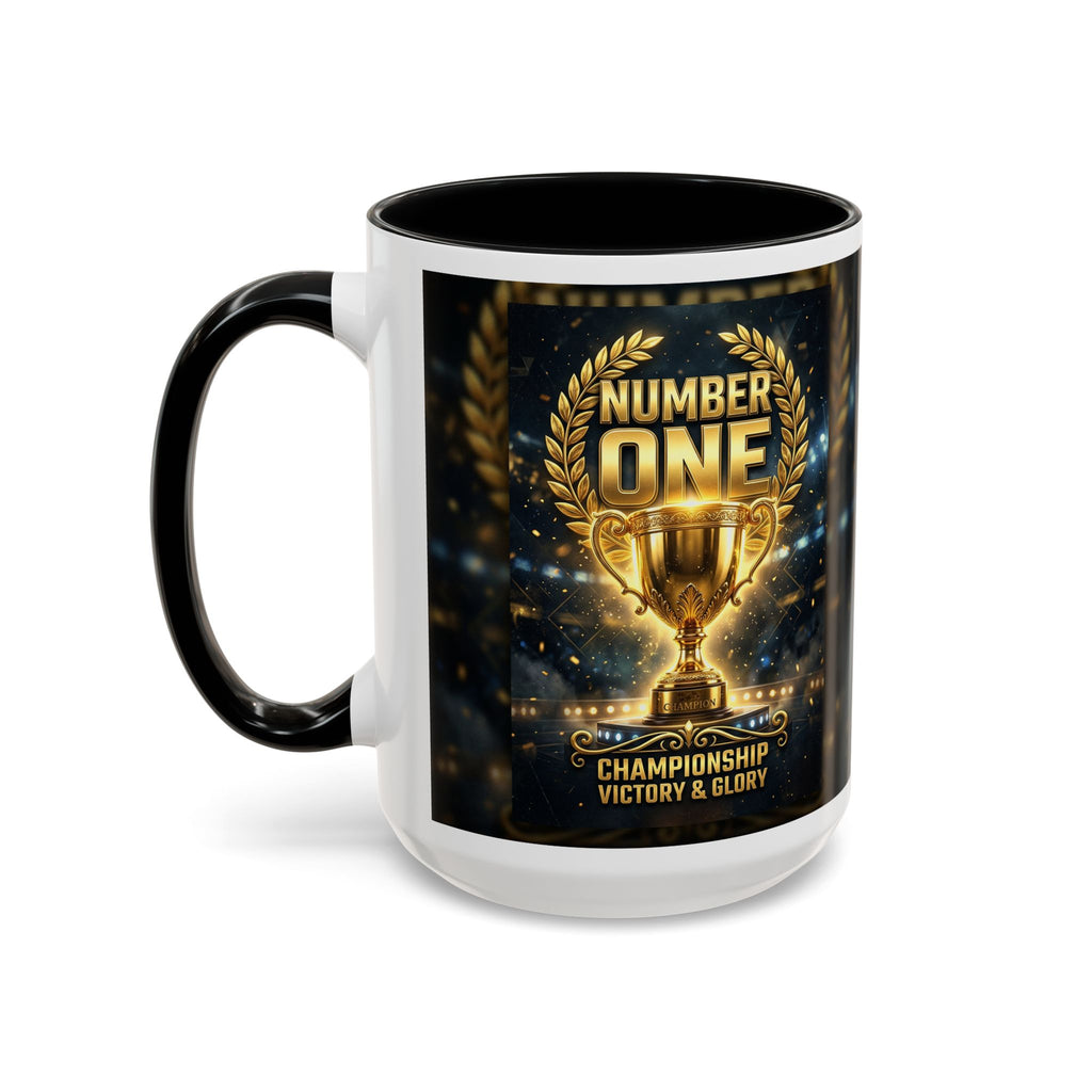 Number One Trophy Coffee Mug — Championship Victory & Glory Accent Mug