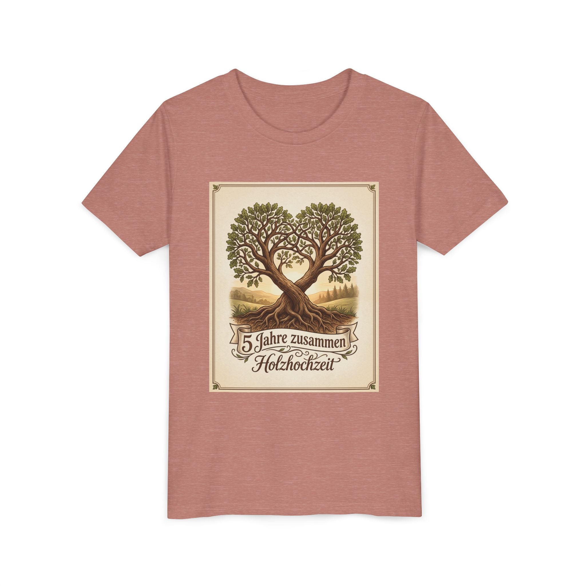 Youth Tee — '5 Jahre zusammen Holzhochzeit' Tree Anniversary Shirt (5th Wedding Anniversary)